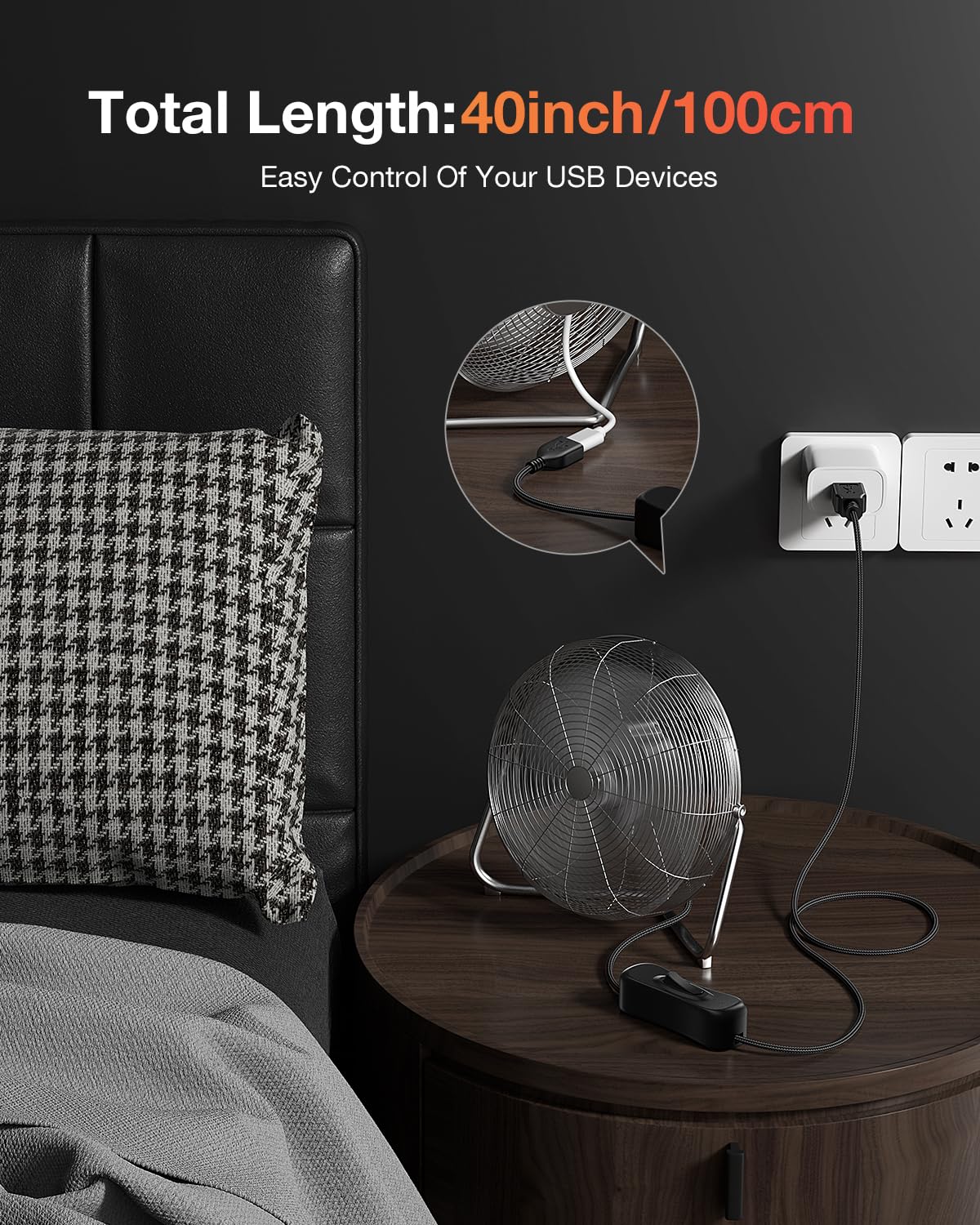 Andtobo Usb Switch Extension Cable, (Upgraded Data + Power) Usb Extension Cord With On/Off Power Switch Cable For Led Strips, Ios System, Etc  3.3 Ftp