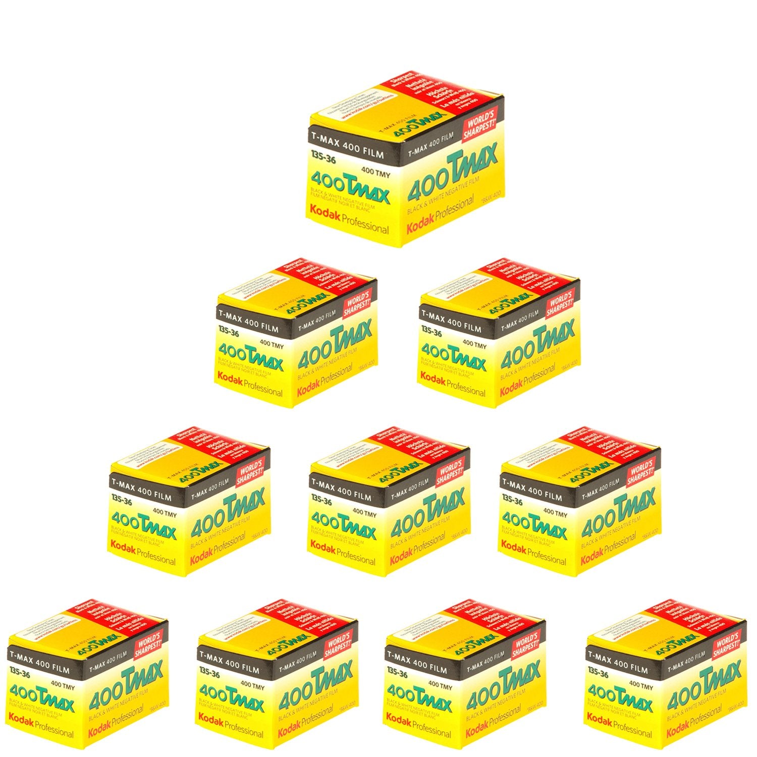 Kodak 400 Tmax Professional Iso 400, 35Mm 36 Exposures Black And White Film 10 Rolls