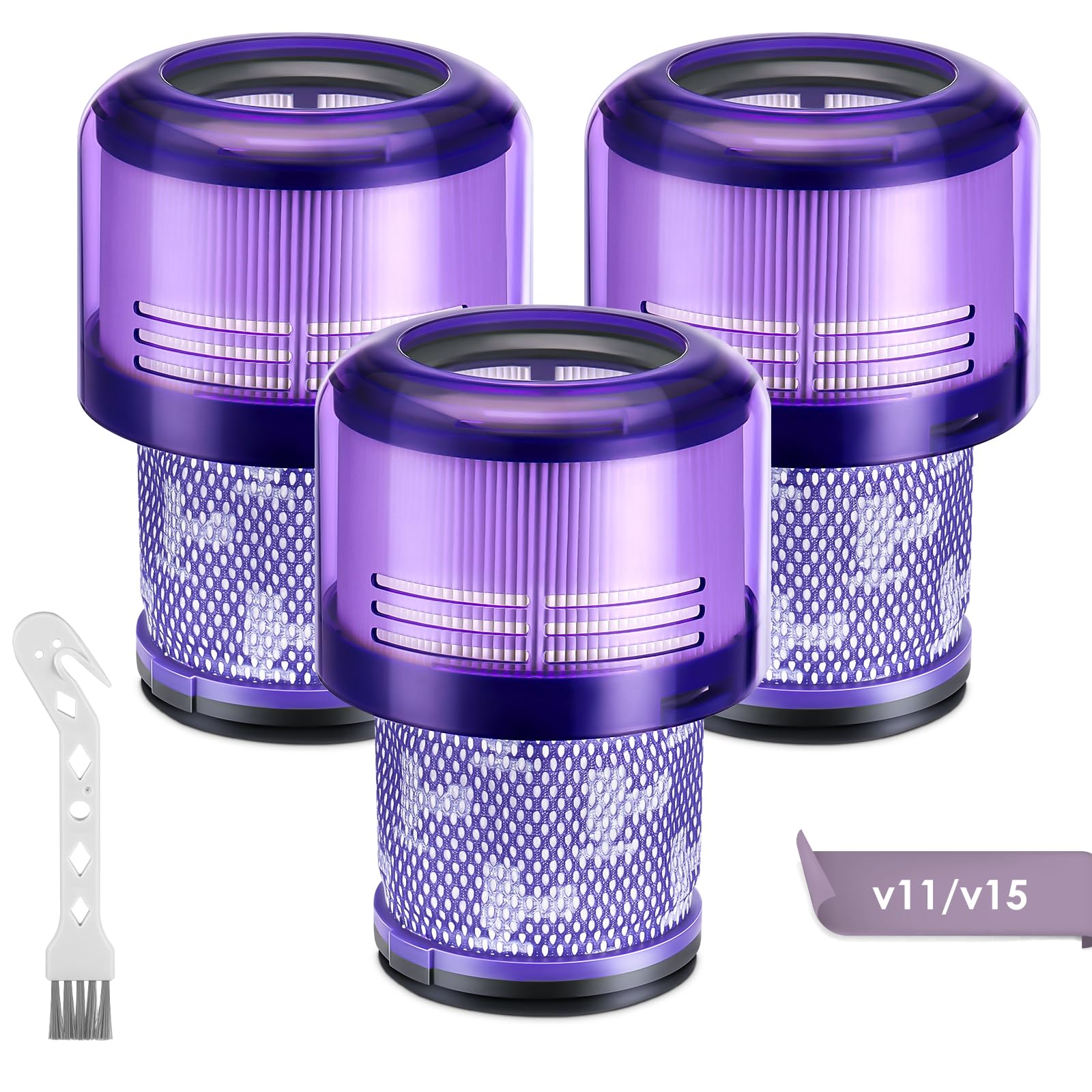 3 Pack V11 Vacuum Filters Replacement For Dyson V11 Cordless Vacuum, V11 Animal V11 Torque Drive V11 Complete V11 Extra V15 Dete