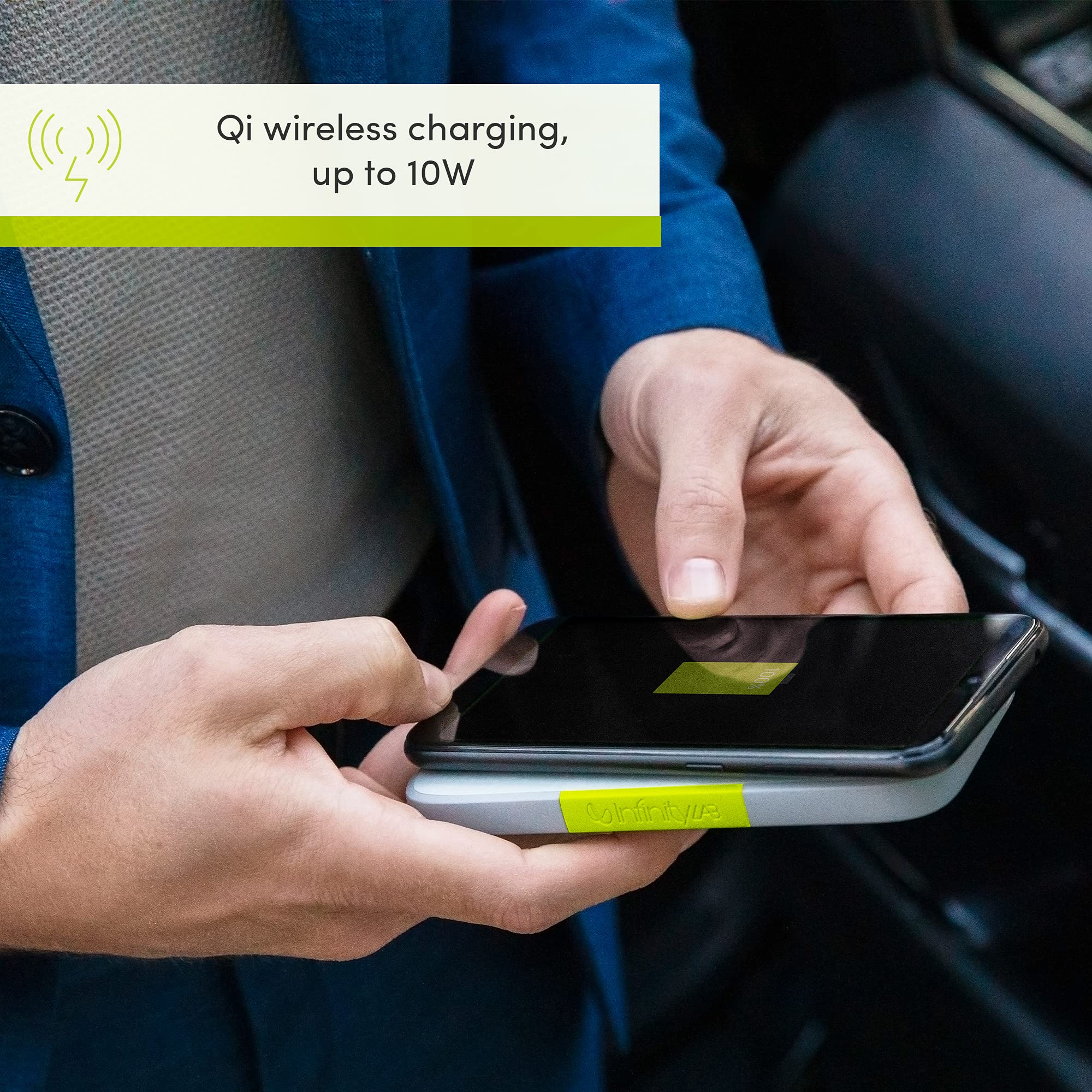 Infinitylab Instantgo 5000   5000Mah Wireless Power Bank  Black