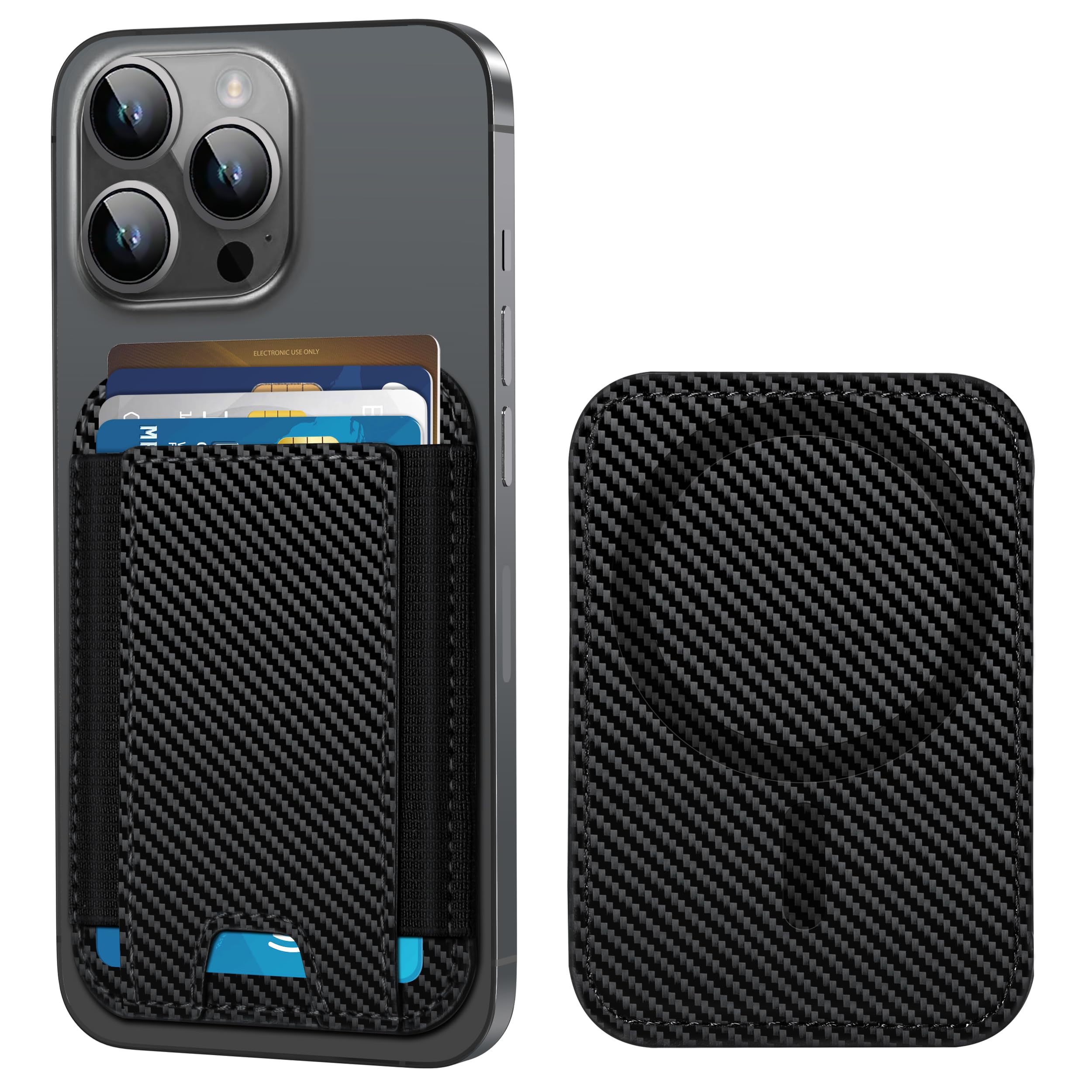 Hiwe For Magsafe Wallet, Magnetic Card Holder For Iphone 15/14/13/12 Series, Minimalist Leather Wallet, 1 Slot, Fit 6 Cards, Sli