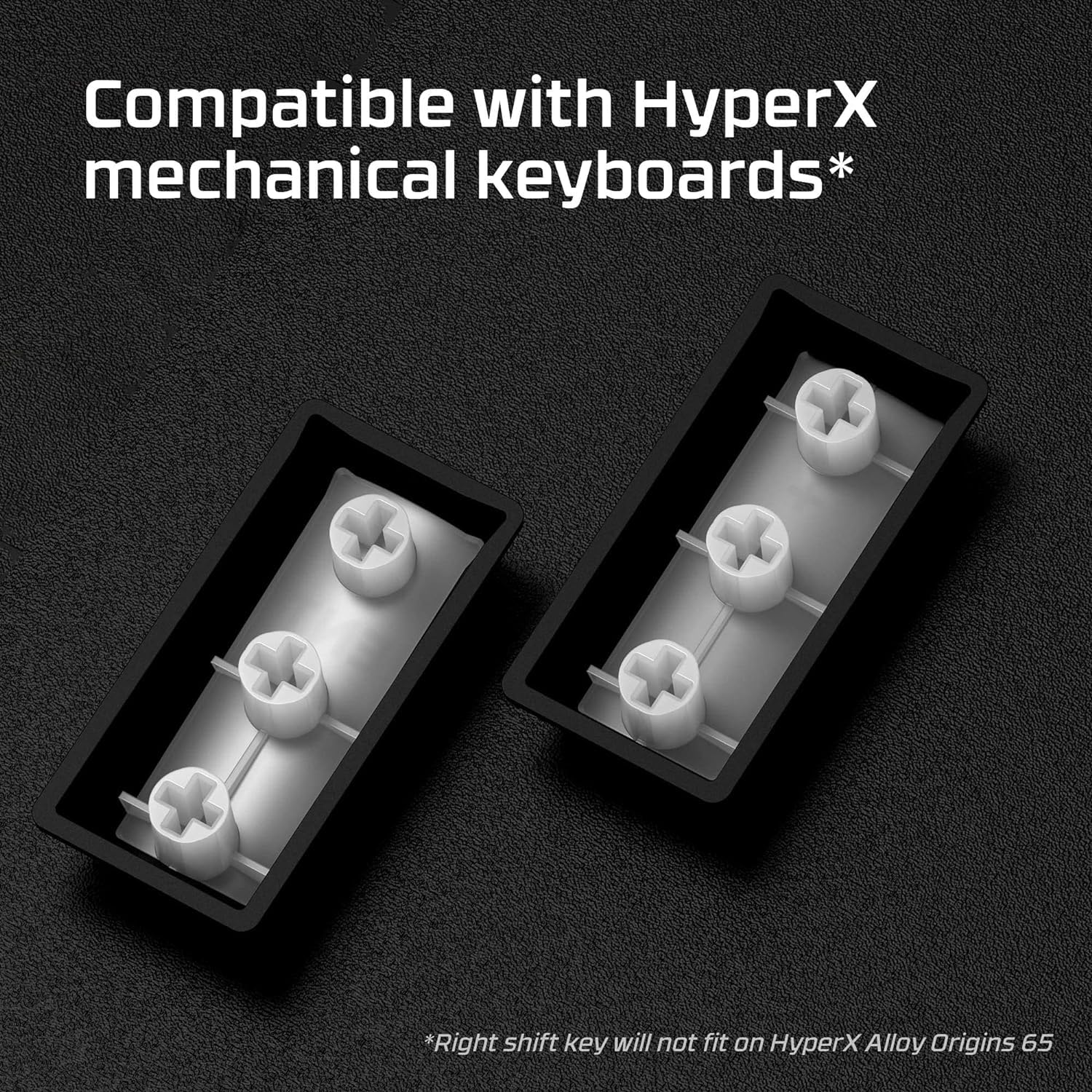 Hyperx Pbt Keycaps - Full Key Set, Double Shot Pbt Material, English (Us) Layout, 104 Keys - White