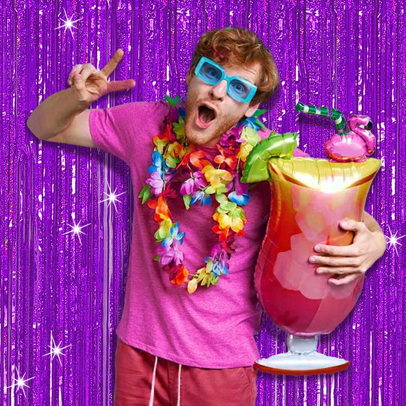 3 Pack Purple Backdrop Tinsel Streamers Foil Fringe Backdrop Halloween Party Decorations Purple Backdrop Curtain Birthday Gradua