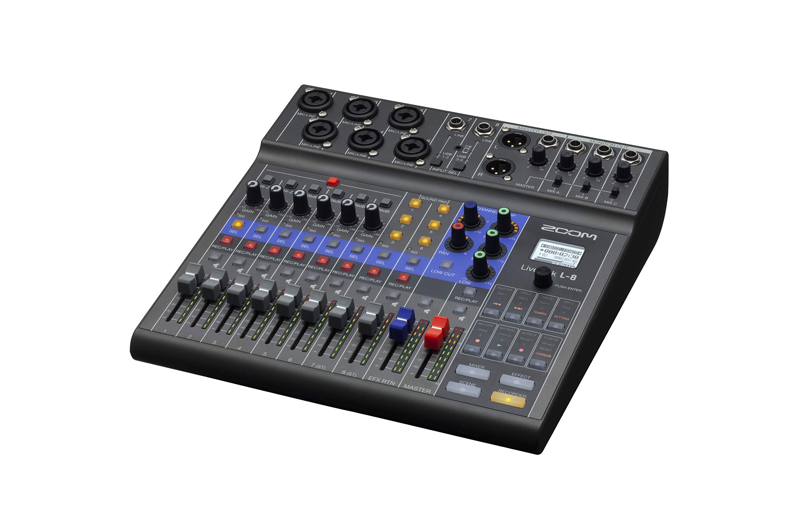 Zoom Livetrak L-8 Portable 8-Channel Digital Mixer And Multitrack Recorder