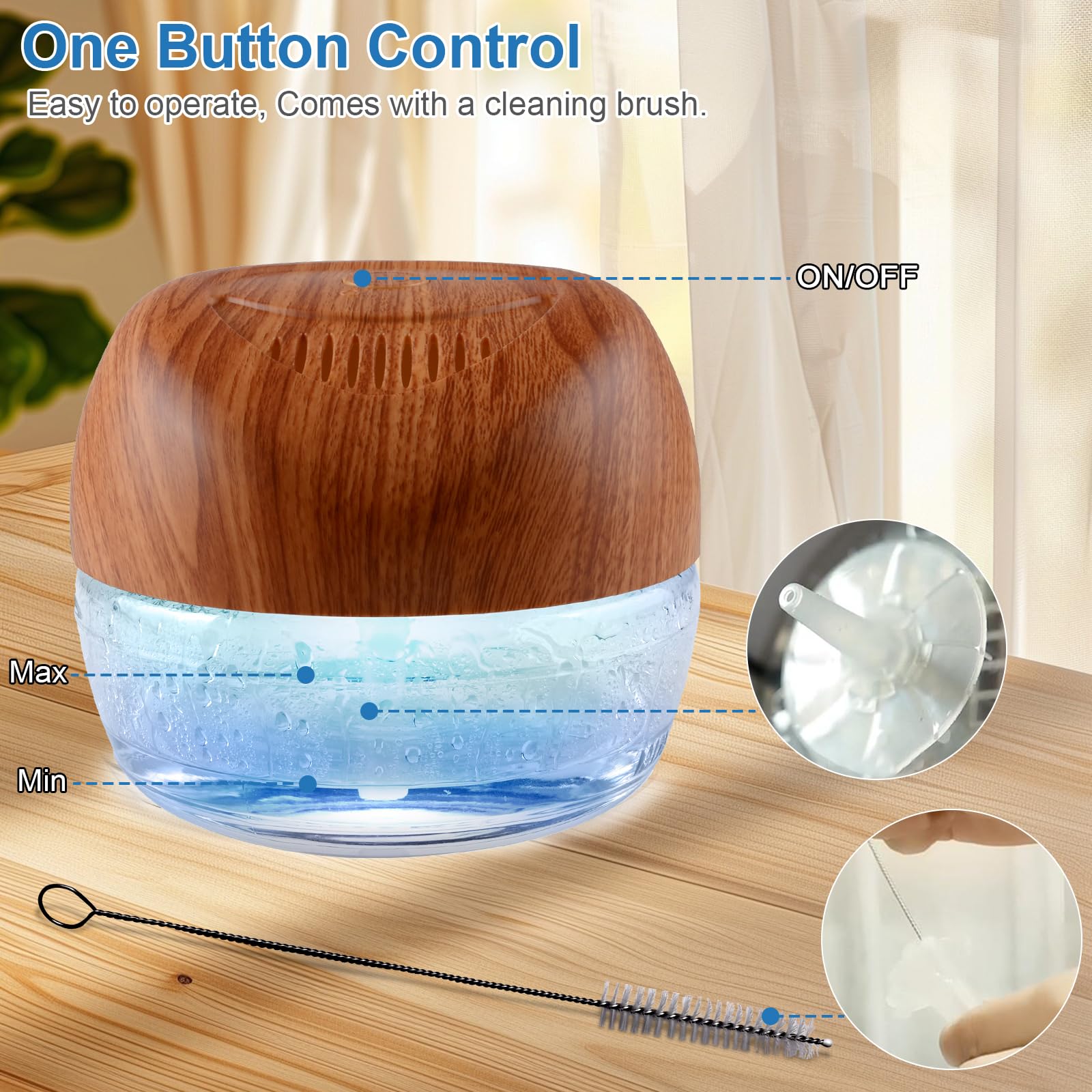 Ap Airpleasure Water Based Purifier Air Washer, Air Revitalizer & Freshener, Air Fresher With 7 Led Color Changing Light For Roo