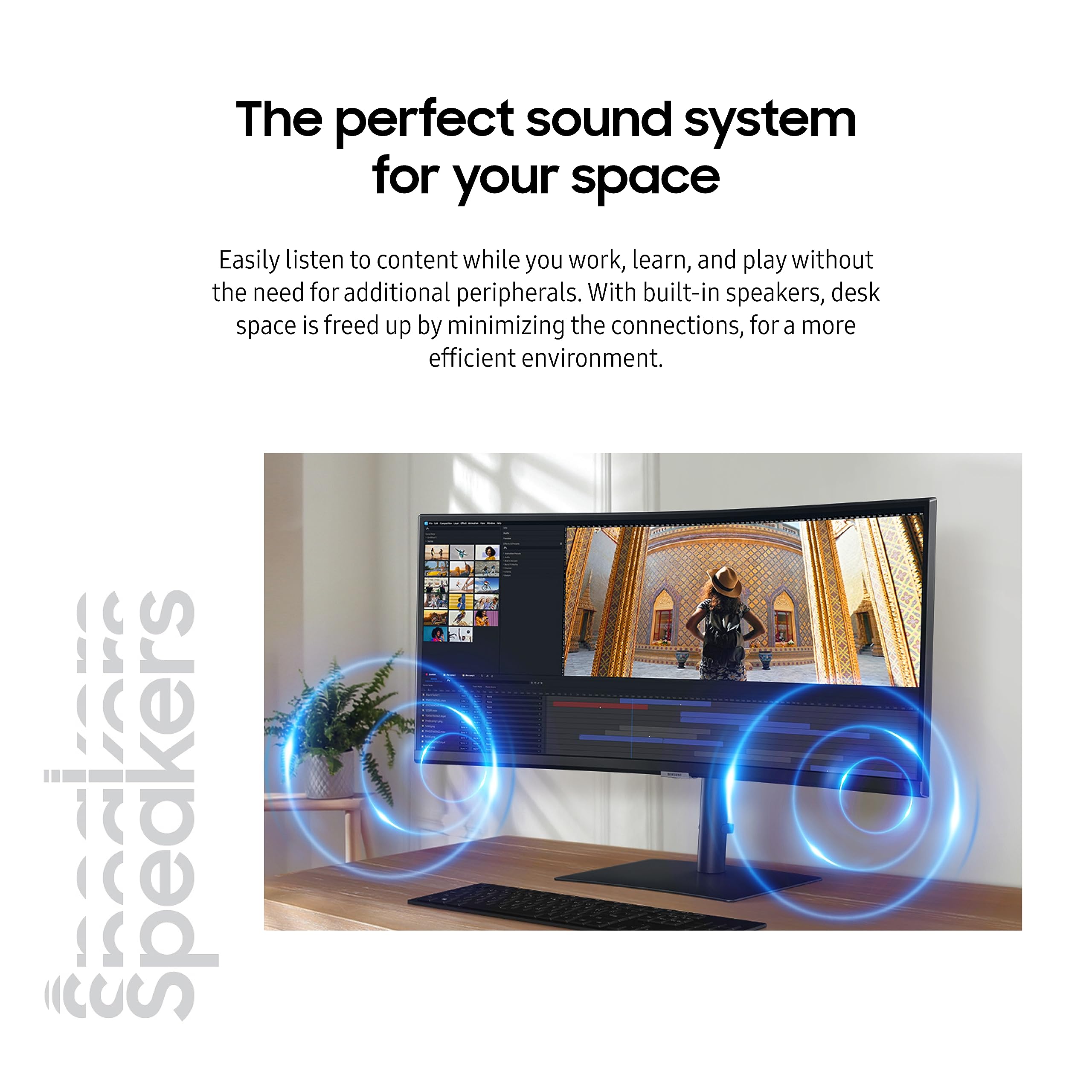 Samsung 34    Viewfinity S65Ua Series Ultrawide Qhd Curved Monitor, Hdr10, 100Hz, 350 Nit, Usb  C, Adjustable Stand, Intelligent