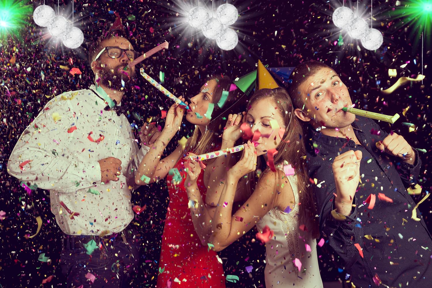 The Dreidel Company Mirror Disco Ball 2'' Inch Silver Hanging Ball With Attached String, Reflects Light, Party Favor (Pack Of 12