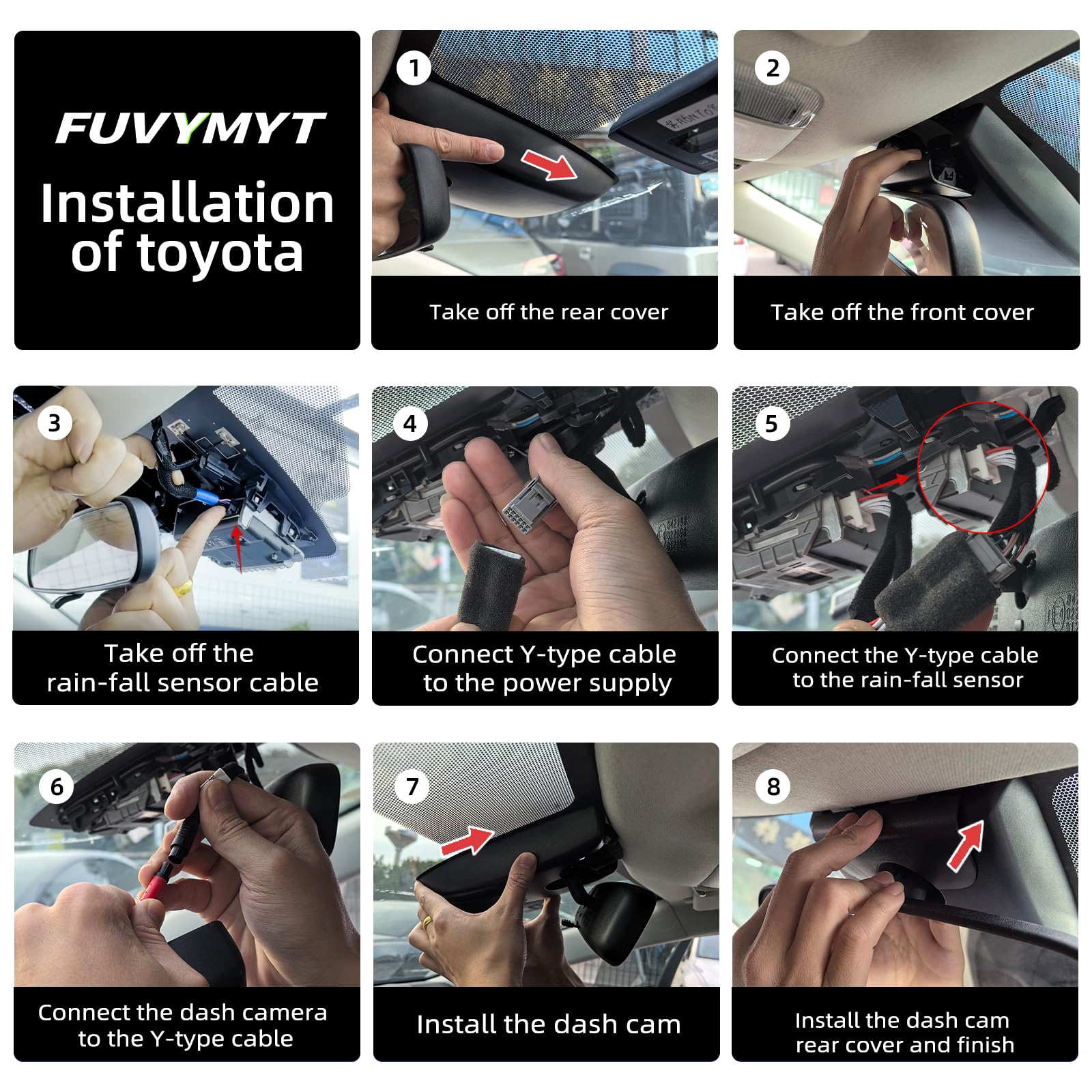 Fuvymyt Front 4K Dash Cam For Toyota Camry 2025,Hybrid Le Se Xse Xle,Easy Installation,Oem-Style,Collision Detection,Loop Record
