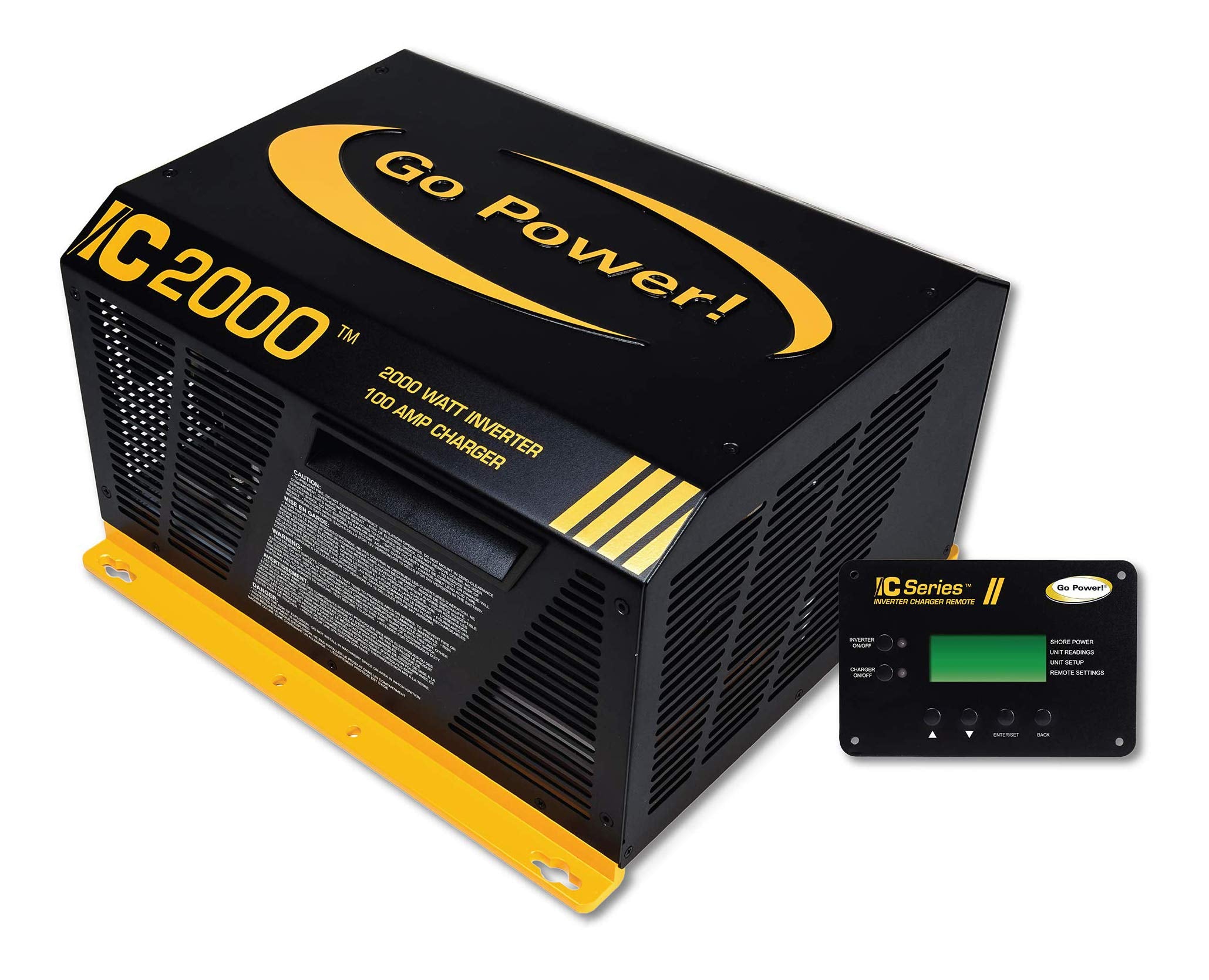 Go Power! GoPower GP-IC2000-12-PKG Pure Sine Wave Inverter (2000 Watt with 100 amp Charger Includes ICR-50 Remote)