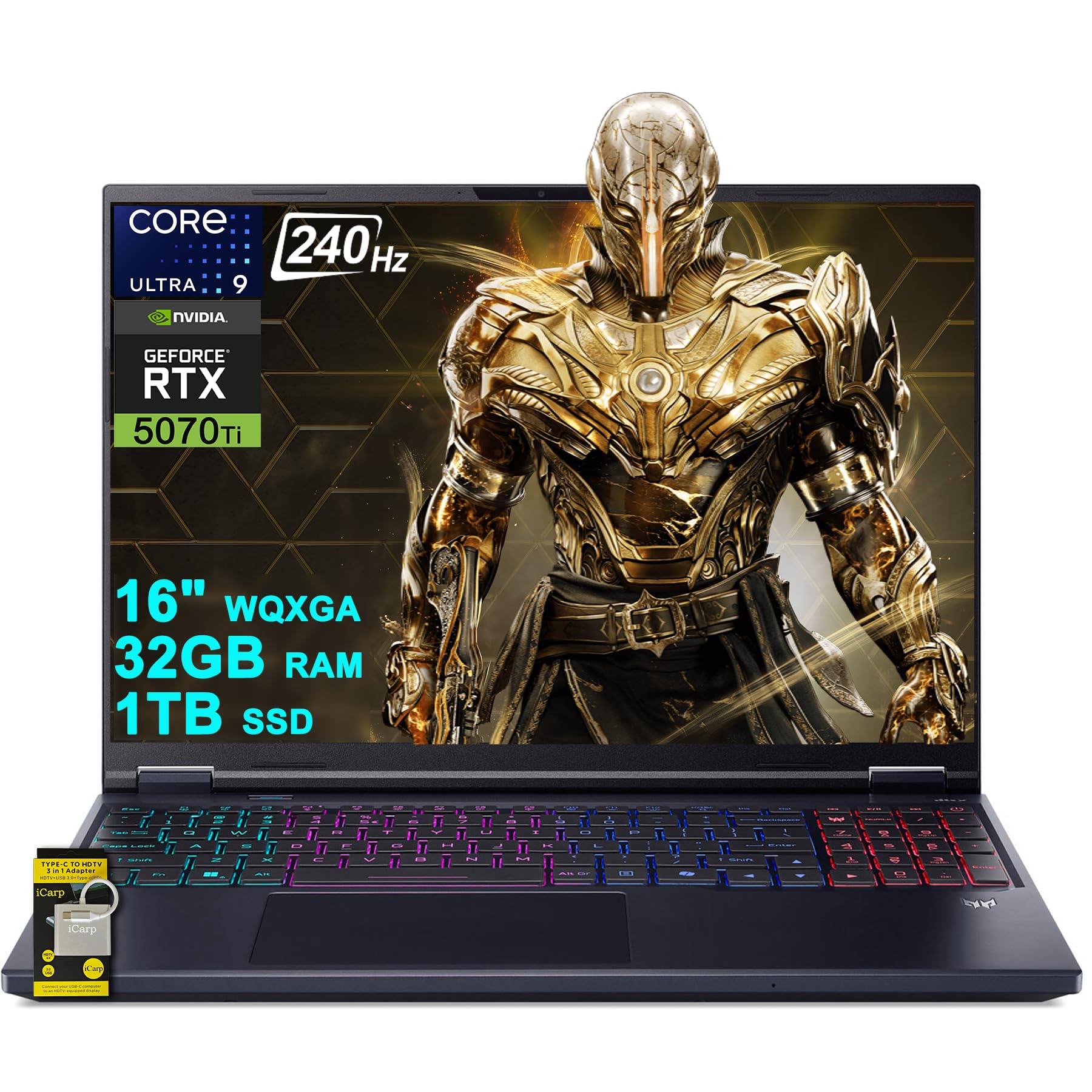 acer Predator Helios Neo 16S AI Gaming Laptop 16 2560x1600 OLED 240Hz (100% DCI-P3) Intel 24-core Ultra 9 275HX 32GB RAM 1TB SSD