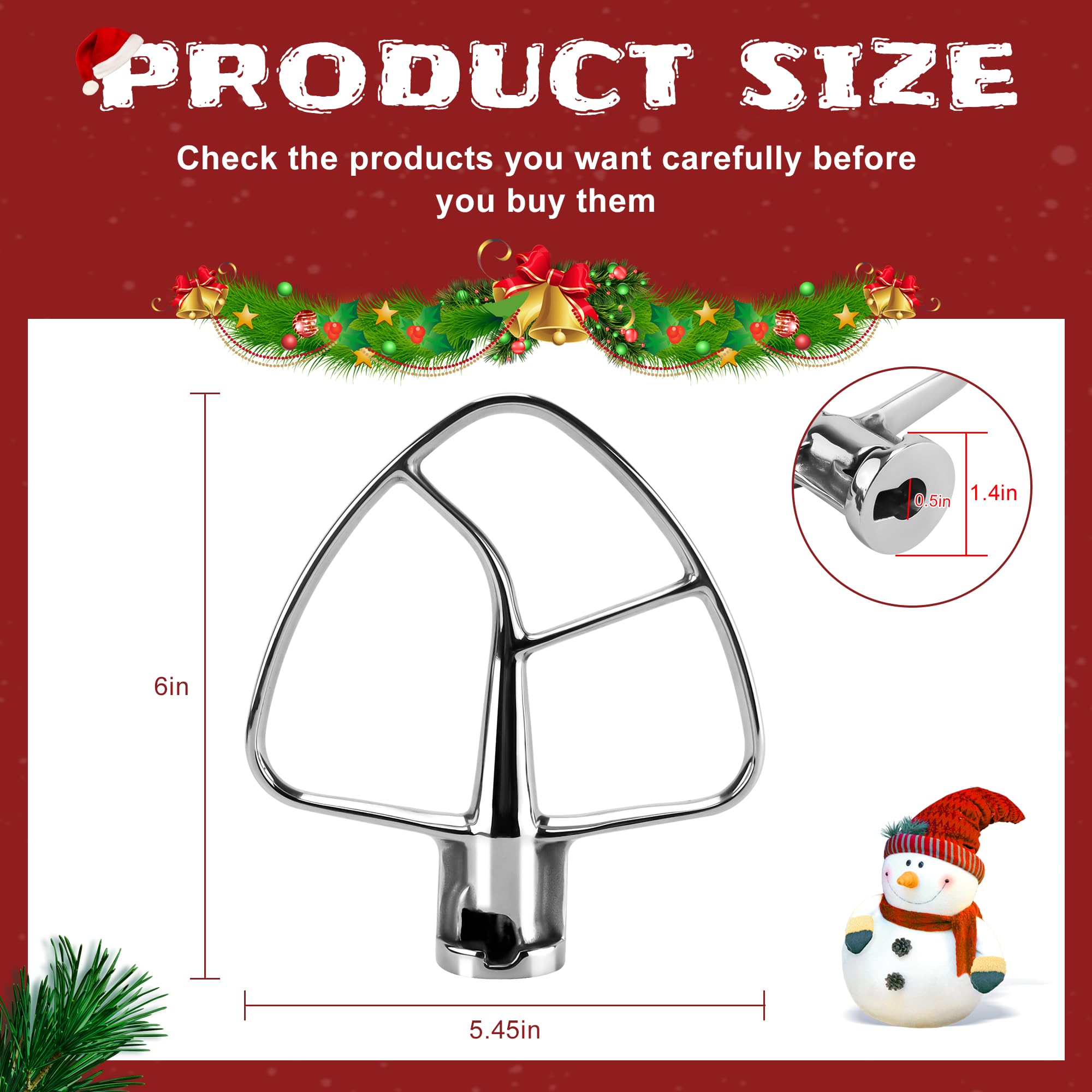 Flat Beater K45B Stainless Steel Attachment  Stainless Steel K45B Kitchen Mixer Paddle Attachment Perfectly Fit For 4.5 Qt Tilt