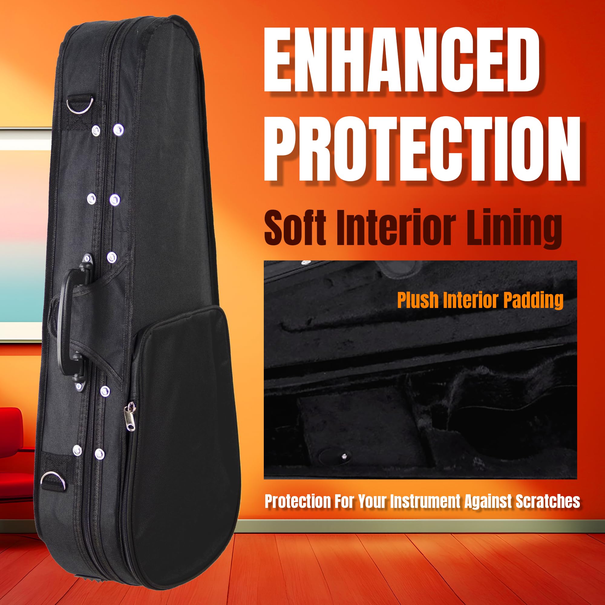 Gearlux Concert Ukulele Polyfoam Case - Black