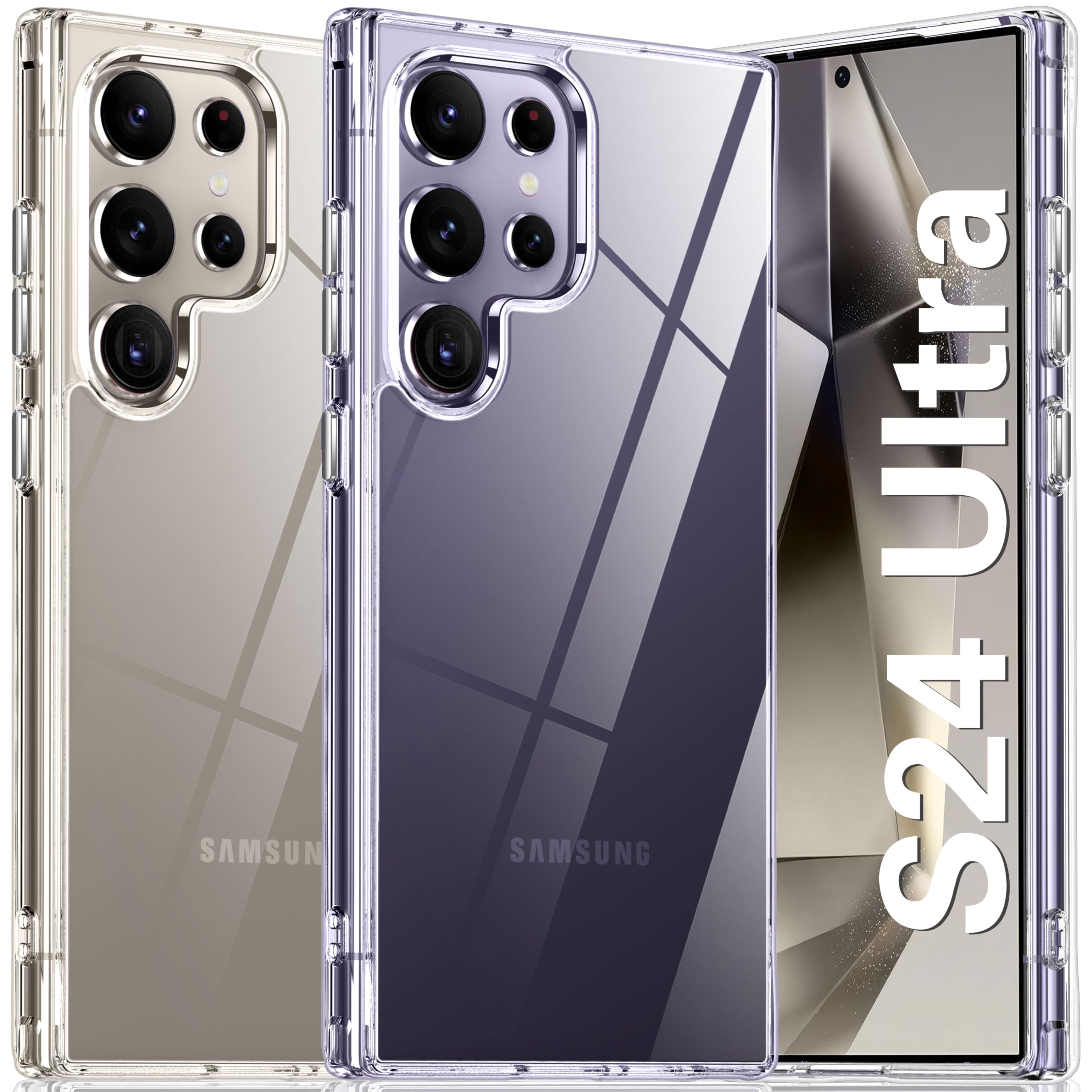 Oneagle For Samsung Galaxy S24 Ultra Case Clear,[30X Anti Yellowing]Galaxy S24 Ultra Phone Case With Hard Back & Soft Edge,[15Ft