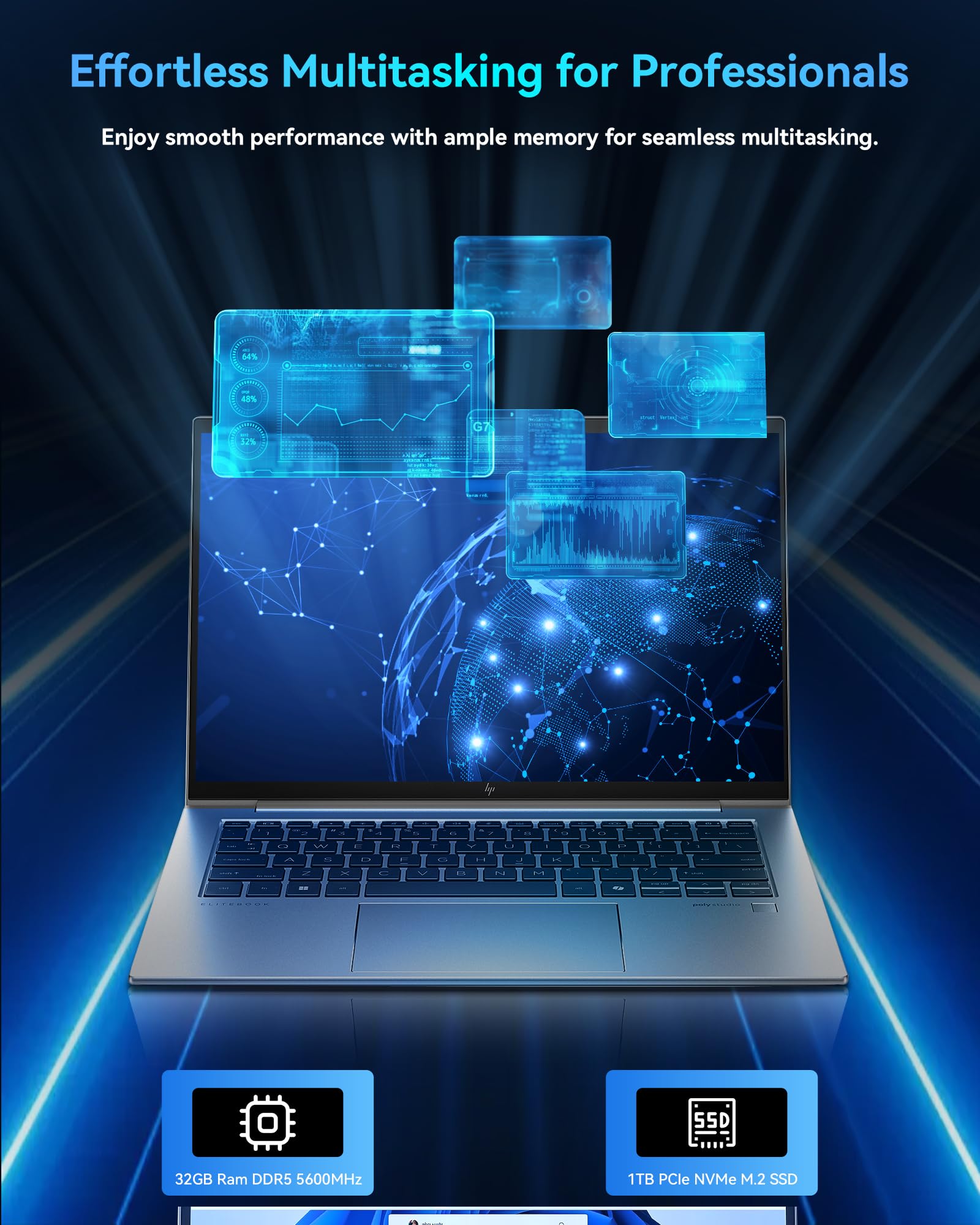 Hp Elitebook 845 G11 Touchscreen Business Laptop, Amd Ryzen 5 Pro 8640Hs (Beats I7-1355U), 14'' Wuxga, Backlit Kyb, Fp Reader, W