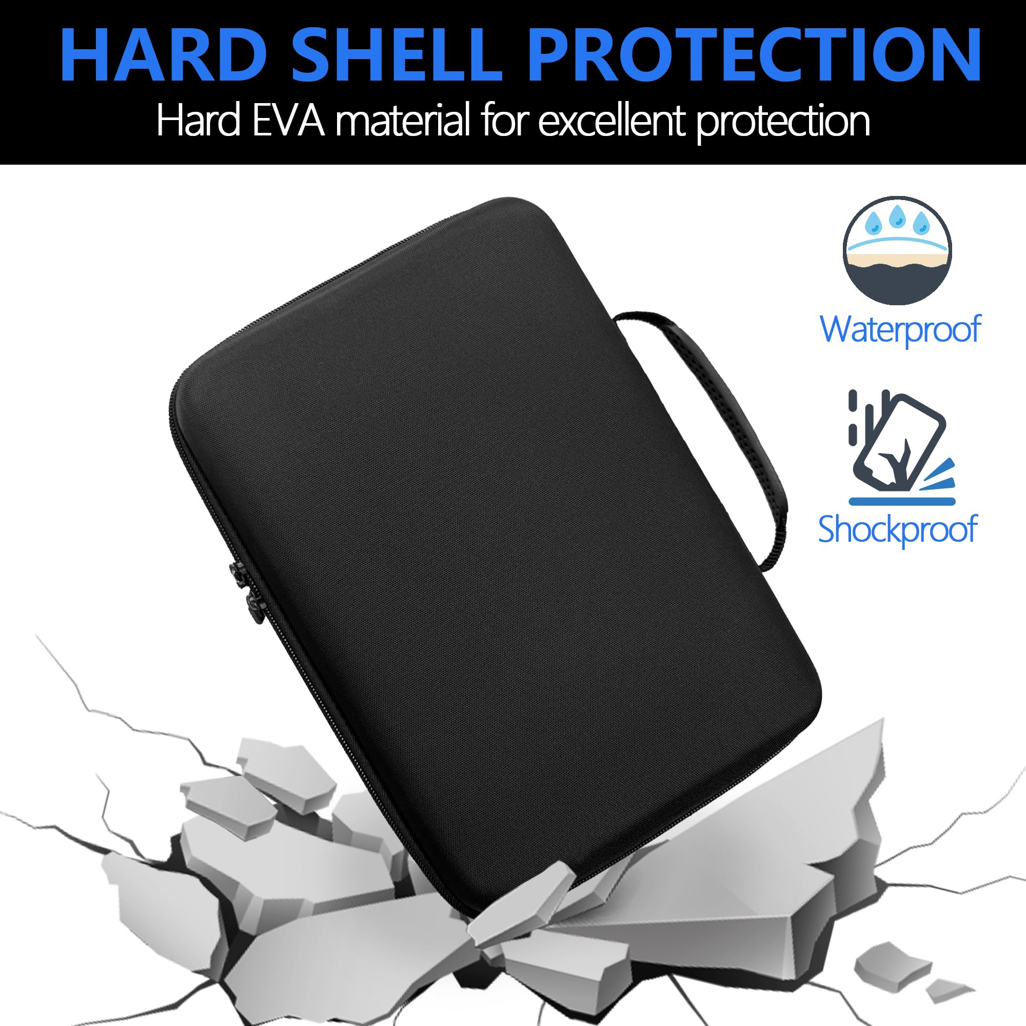 Musiin Audio Samplers Case Compatible With Roland Sp-404Mkii, Sp-404A, Sp-404Sx, Sp-404, Smooth Dual Zippers, Spacious Top Mesh