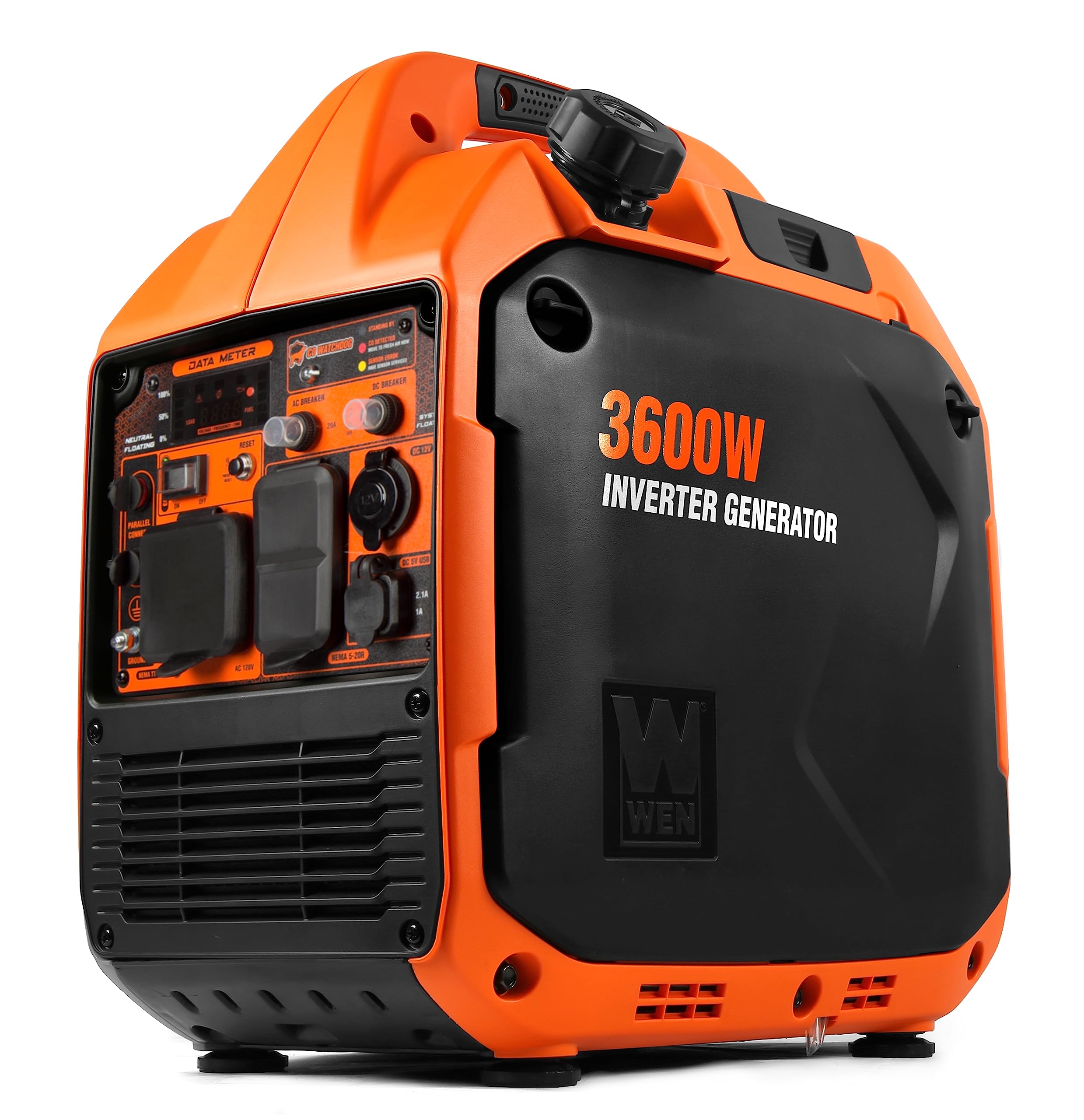 Wen 56360Ix Super Quiet 3600 Watt Portable Inverter Generator With Fuel Shut Off And Co Sensor