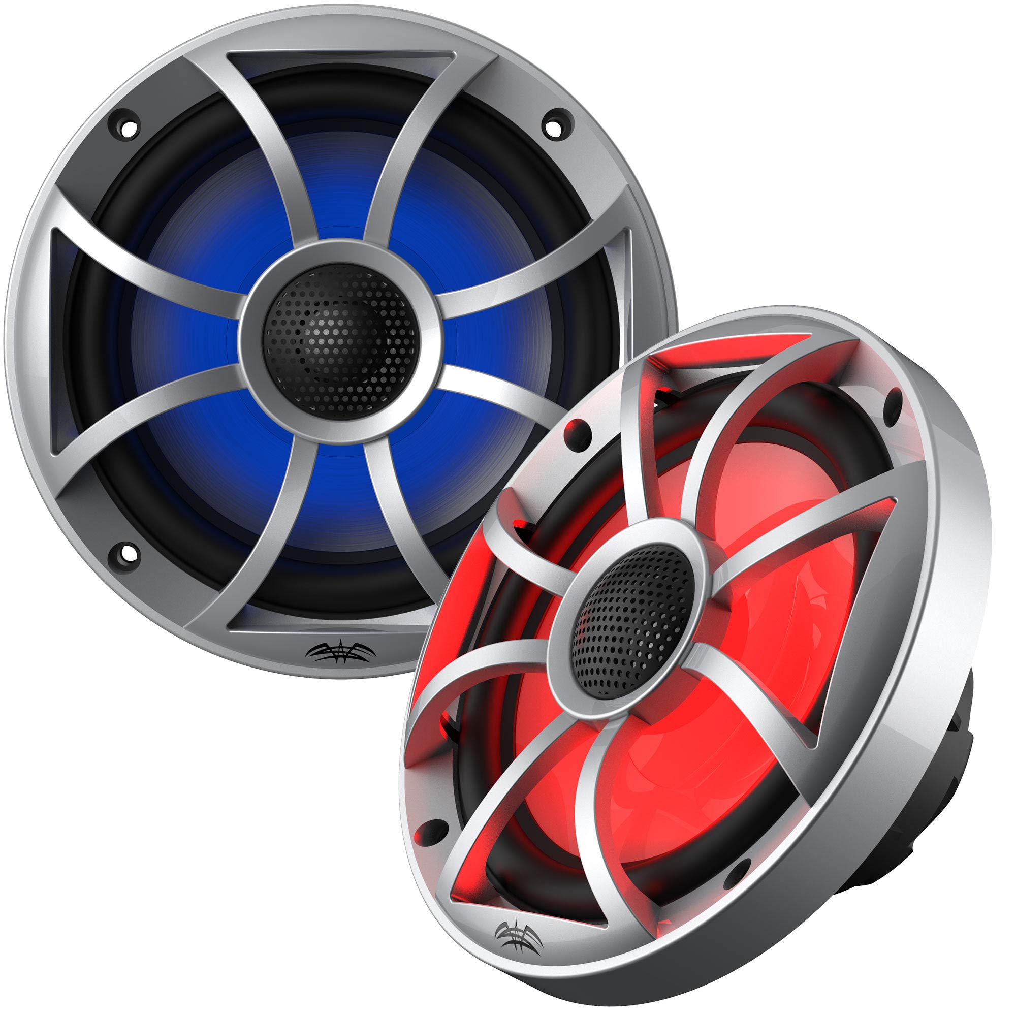 Wet Sounds OEM Replacement 65ic-S RGB Led XS-Series Silver Cone 6.5 Coaxial Speakers Pair