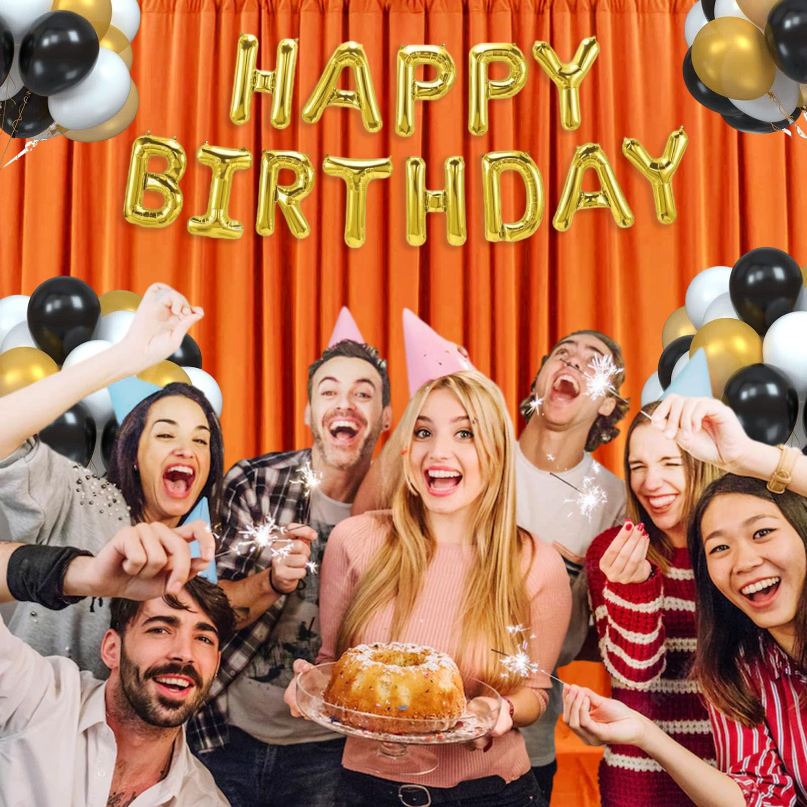 10 X 7 Feet Orange Backdrop Curtain For Partie, Background Curtains For Photoshoot, Birthday, Wedding, Halloween, Thanksgiving,