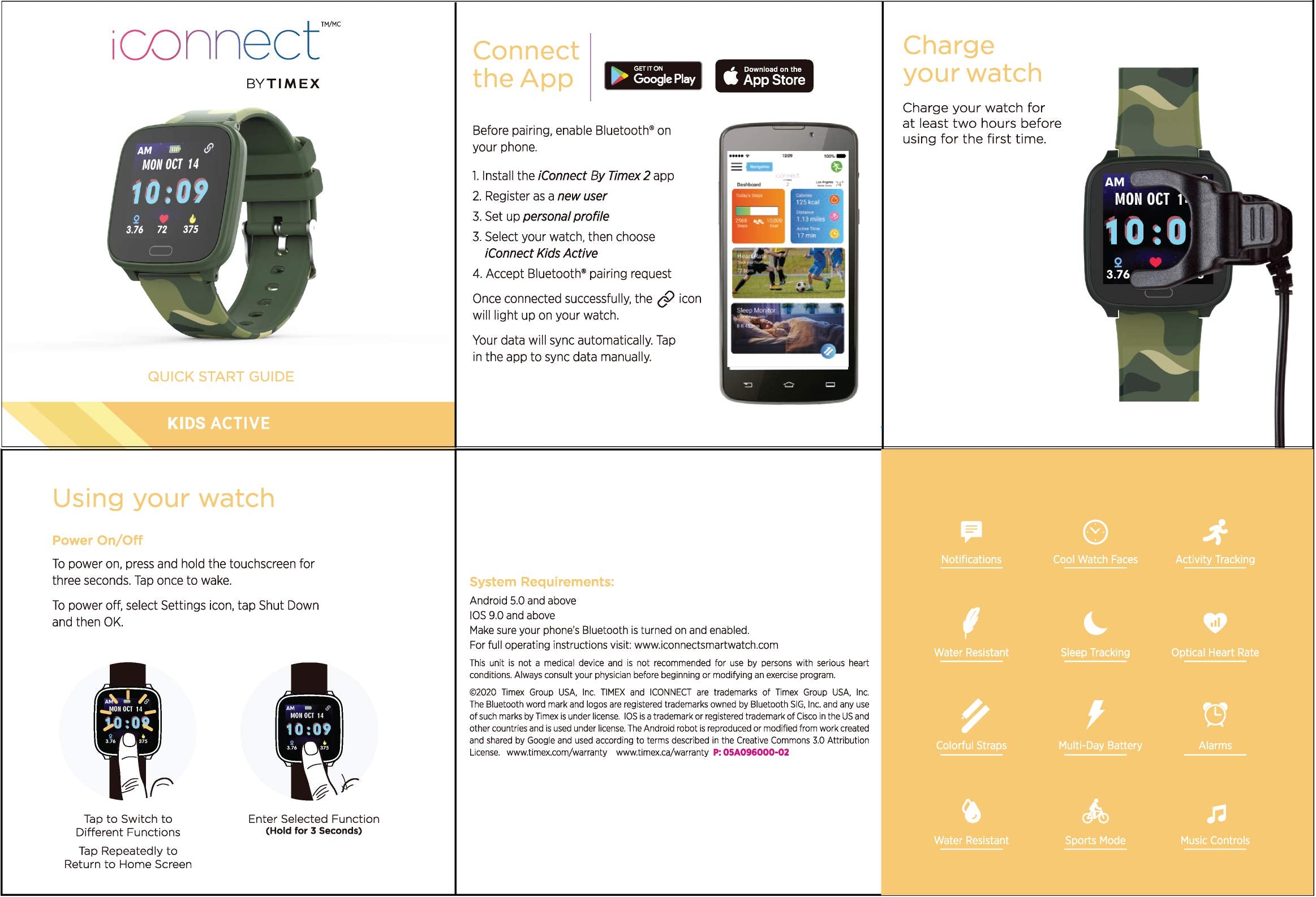 Iconnect By Timex Kids Active Smartwatch With Heart Rate, Notifications & Activity Tracking 37Mm - Pink With Pink Stripe Strap