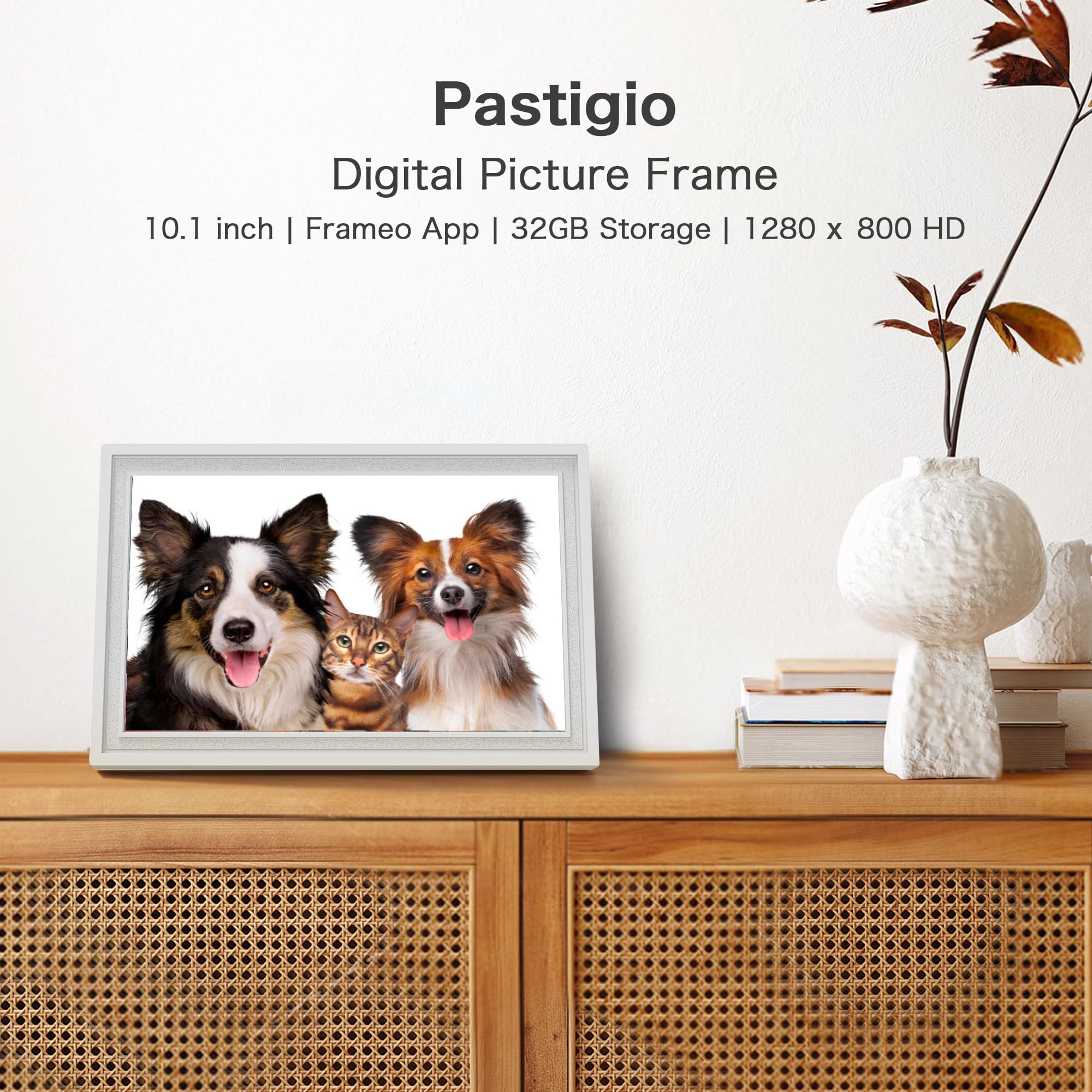 Digital Picture Frame Wifi, 10.1 Inch Frameo Digital Photo Frame, 32Gb Memory, 1280*800 Hd Touch Screen, Auto Rotate, Share Pict