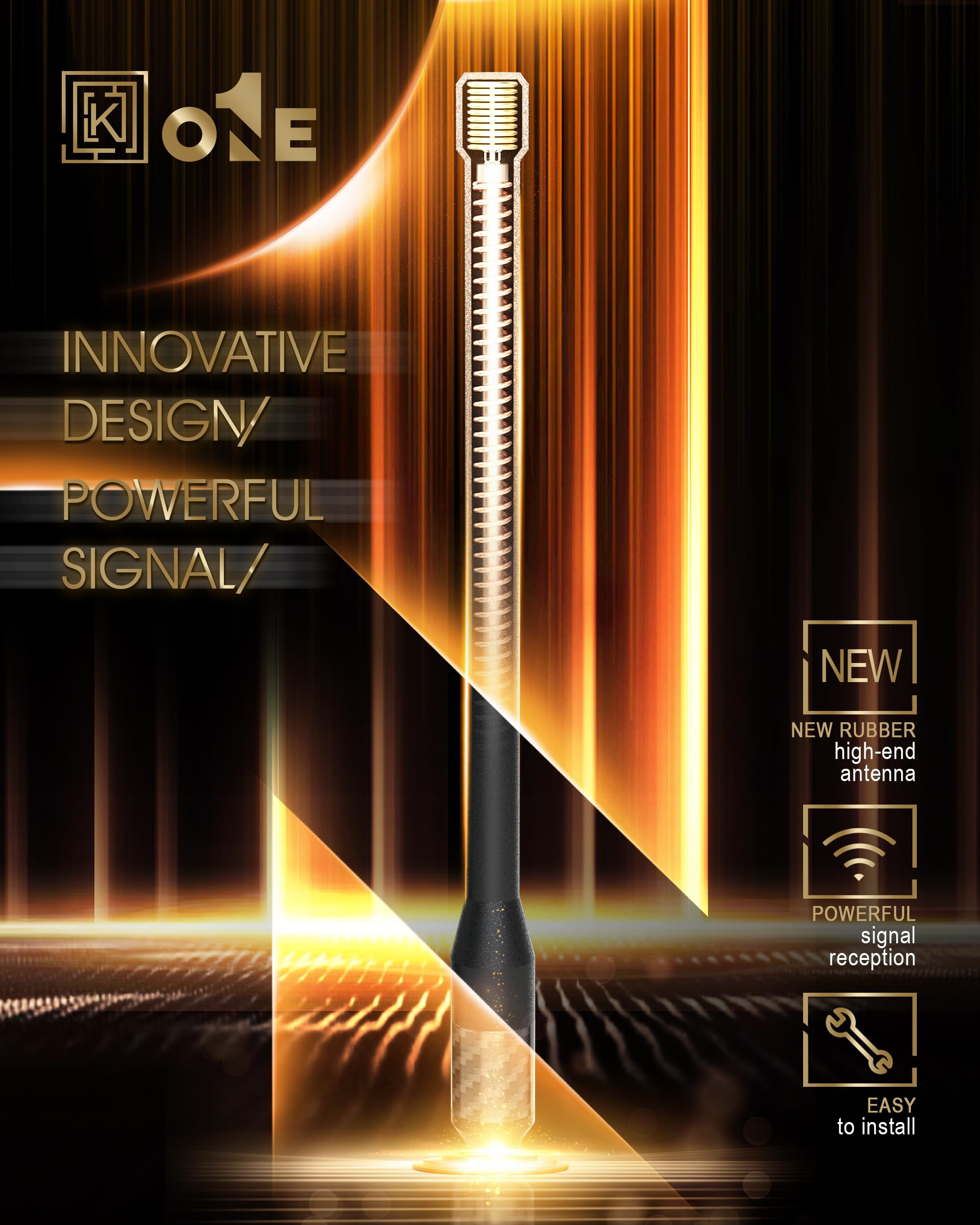 ?????? Keyo1E Carbon Fiber Antenna Compatible With Rav4 2000 2015 | 7.9 Inches Flexible Sturdy Rubber Antenna Replacement | Desi