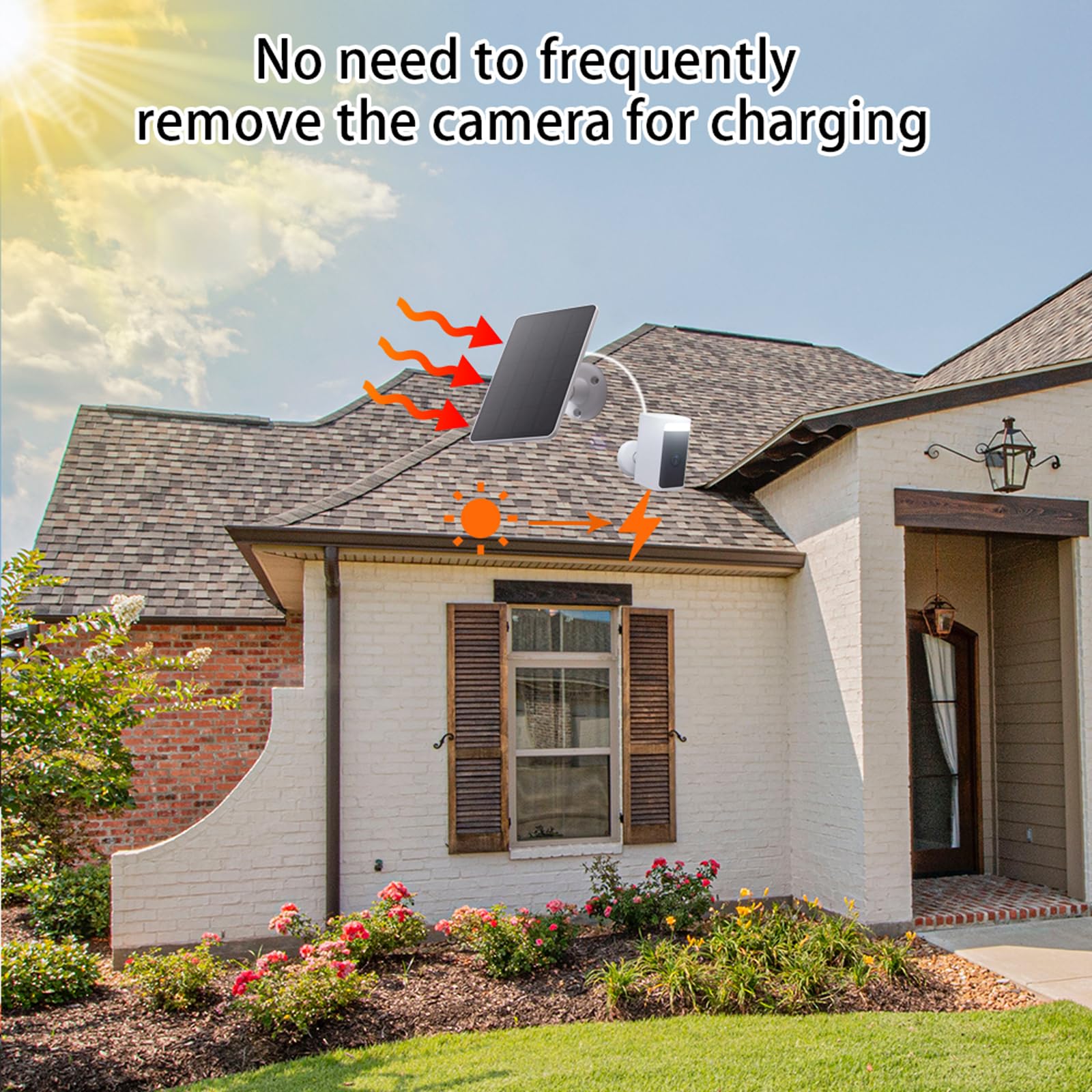 Oyocam 4 Pack Solar Panel Compatible With Wyze Battery Cam Pro Wireless Outdoor Indoor Smart Security Camera, 5V 4W Waterproof S