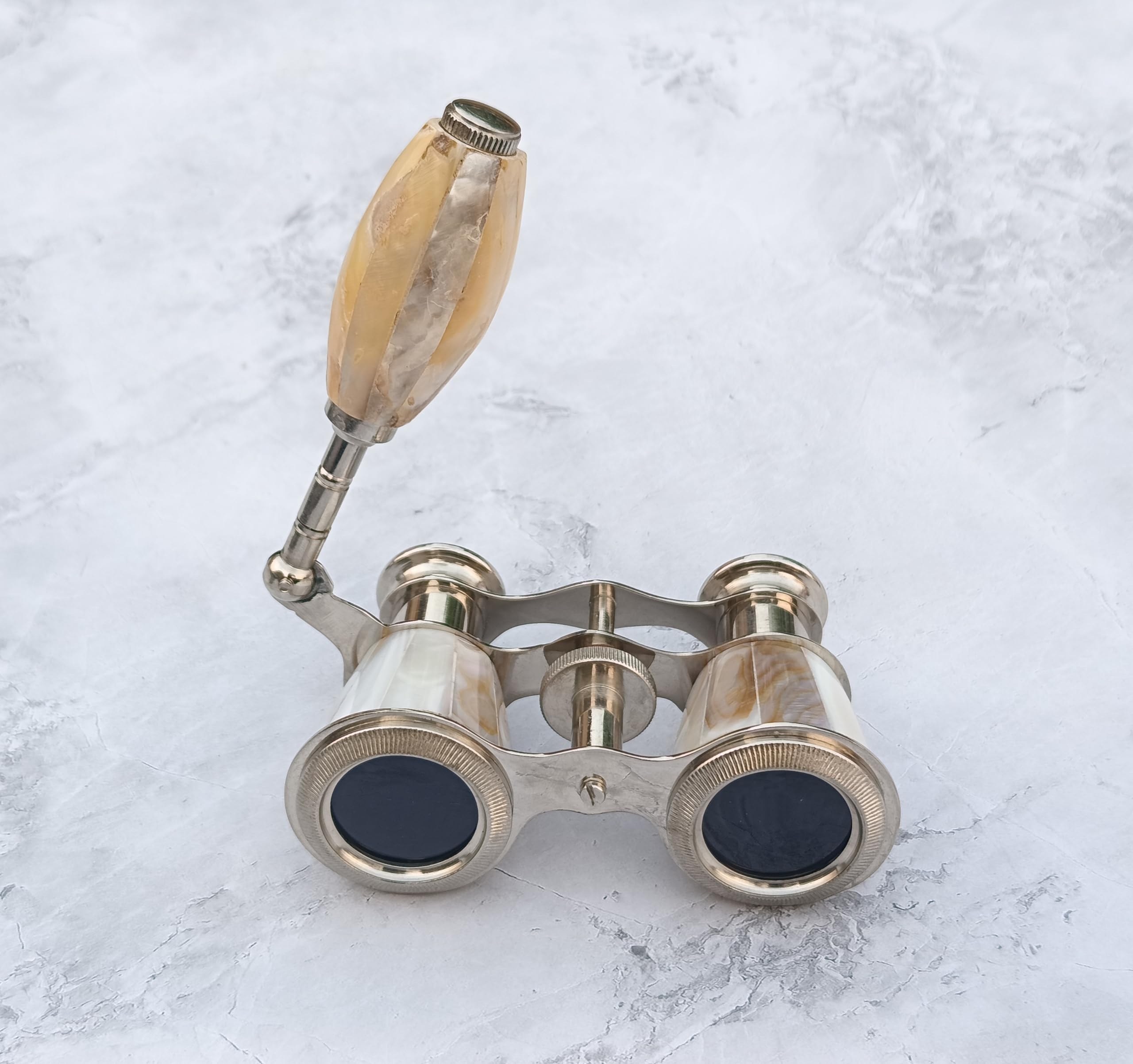 Sifaat World Opera Glasses Nickel Finish   Elegant Binoculars For Kids & Adults With Foldable Handle, Portable Theater Glasses,