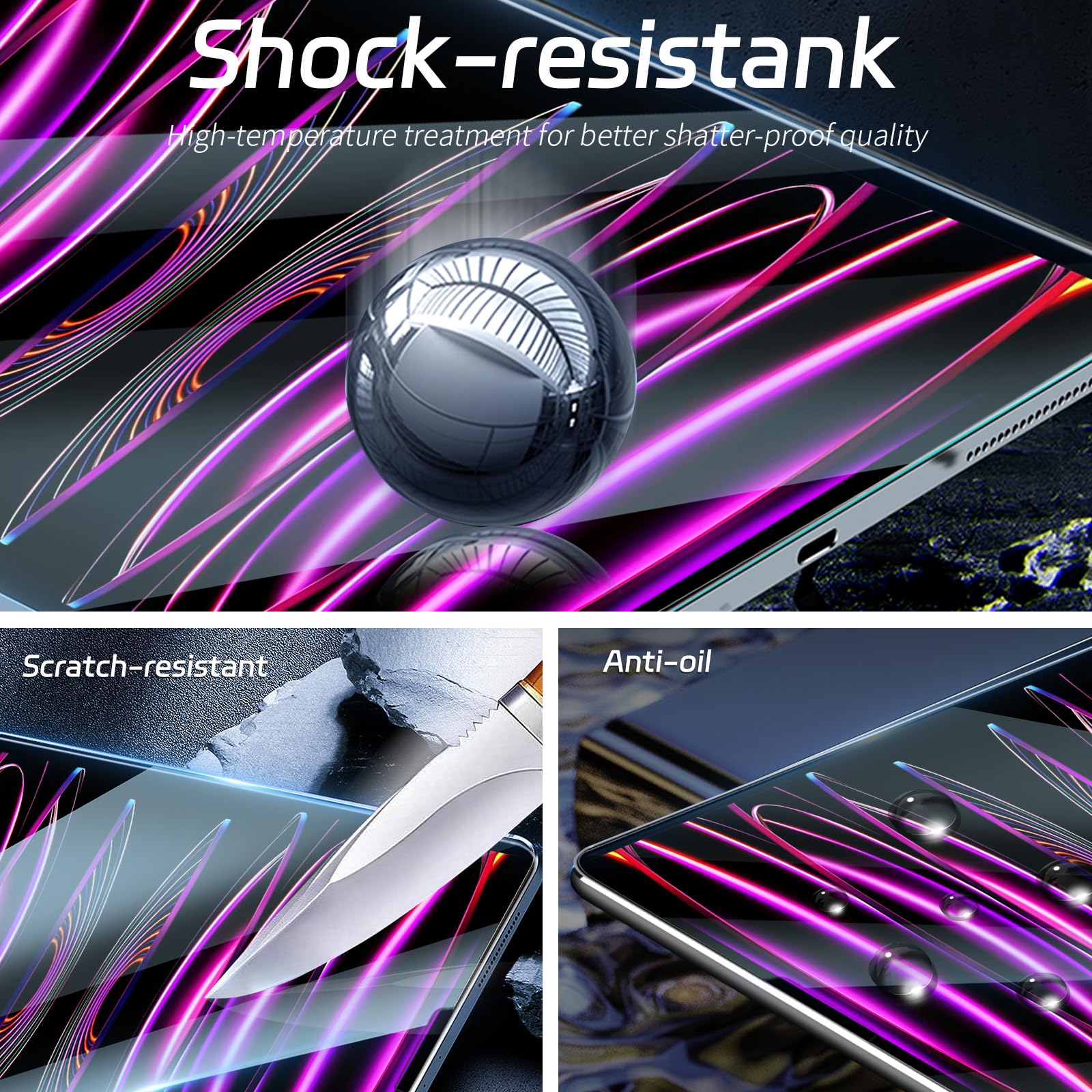 Zenrich [2Pack] Tempered Glass Screen Protector For Ipad Pro 12.9 Inch (6Th/5Th/4Th/3Rd Generation) With [Anti Blue Light] [Anti