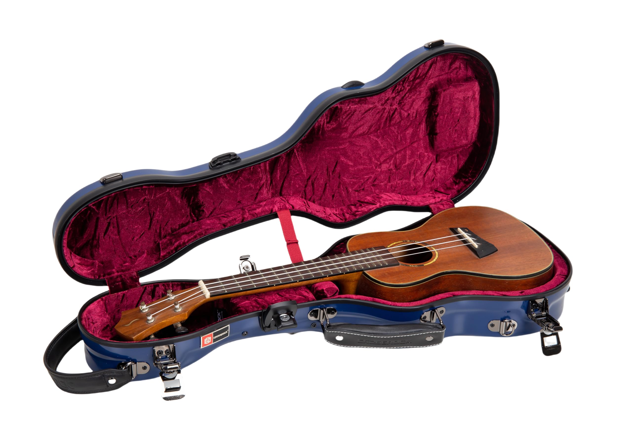Crossrock Concert Ukulele Case - 100% Fiberglass Hardshell With Brand Latches, Tsa Lock, Accessory Compartment, And Detachable S