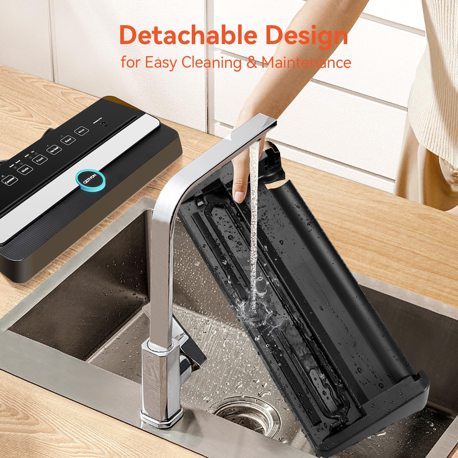 Geryon Vacuum Sealer, Automatic Food Sealer Machine For Food Vacuum Packaging W/Built In Cutter|Starter Kit|Led Indicator Lights