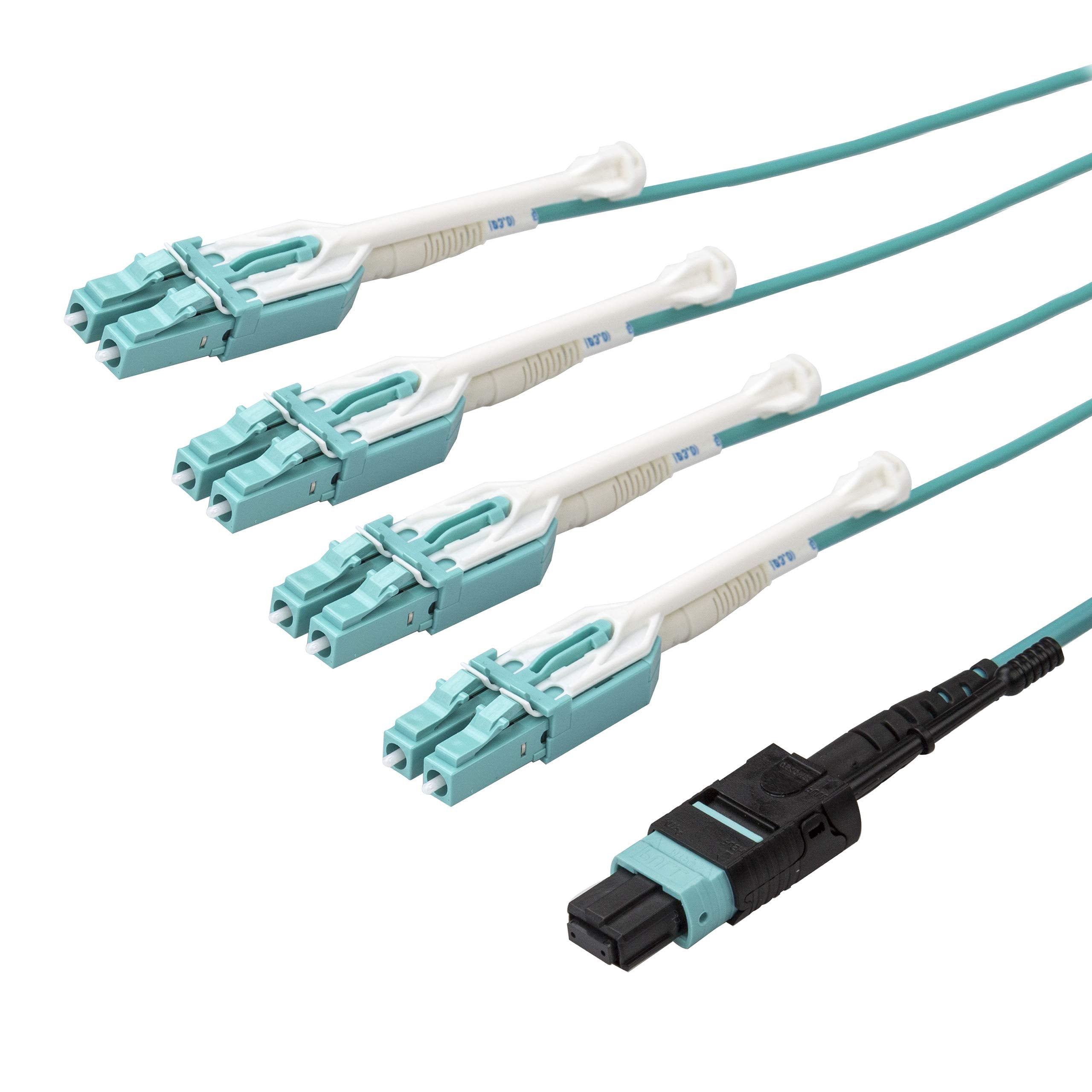 2M (6.6Ft) Mtp(F)/Pc To 4X Lc/Pc Duplex Breakout Om3 Multimode Fiber Optic Cable