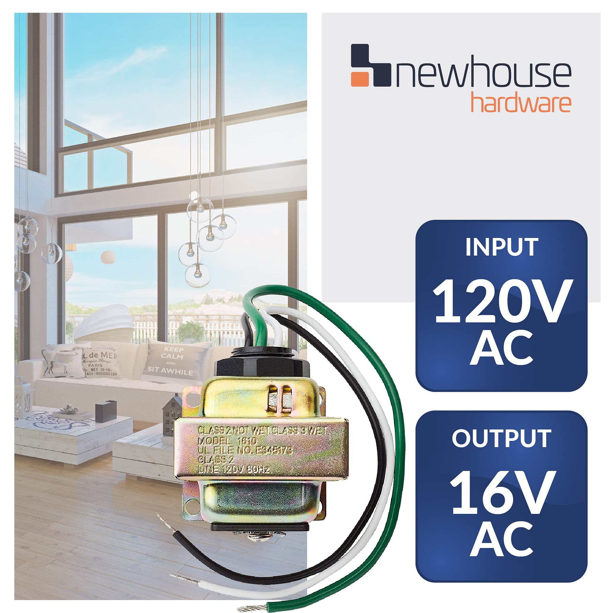 Newhouse Hardware 16Tr Doorbell Transformer, Wired 16V/10Va, Assorted