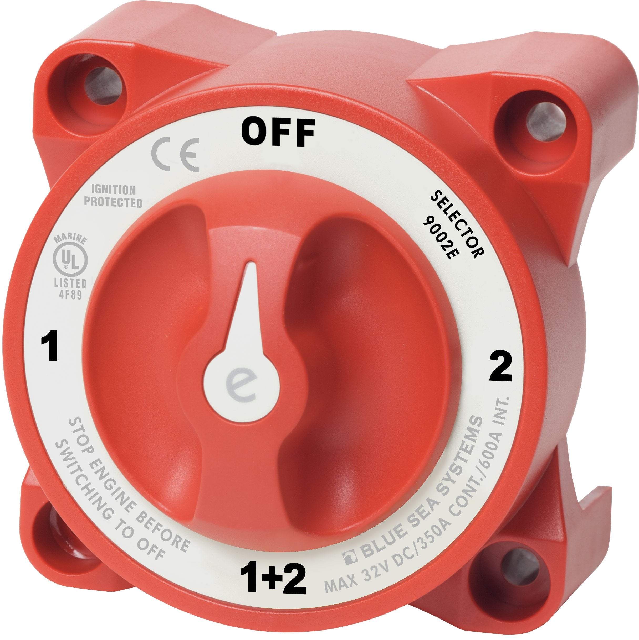 Blue Sea Systems 9002E e-Series Battery Switch, Selector 4 Position with AFD, Red, Beige