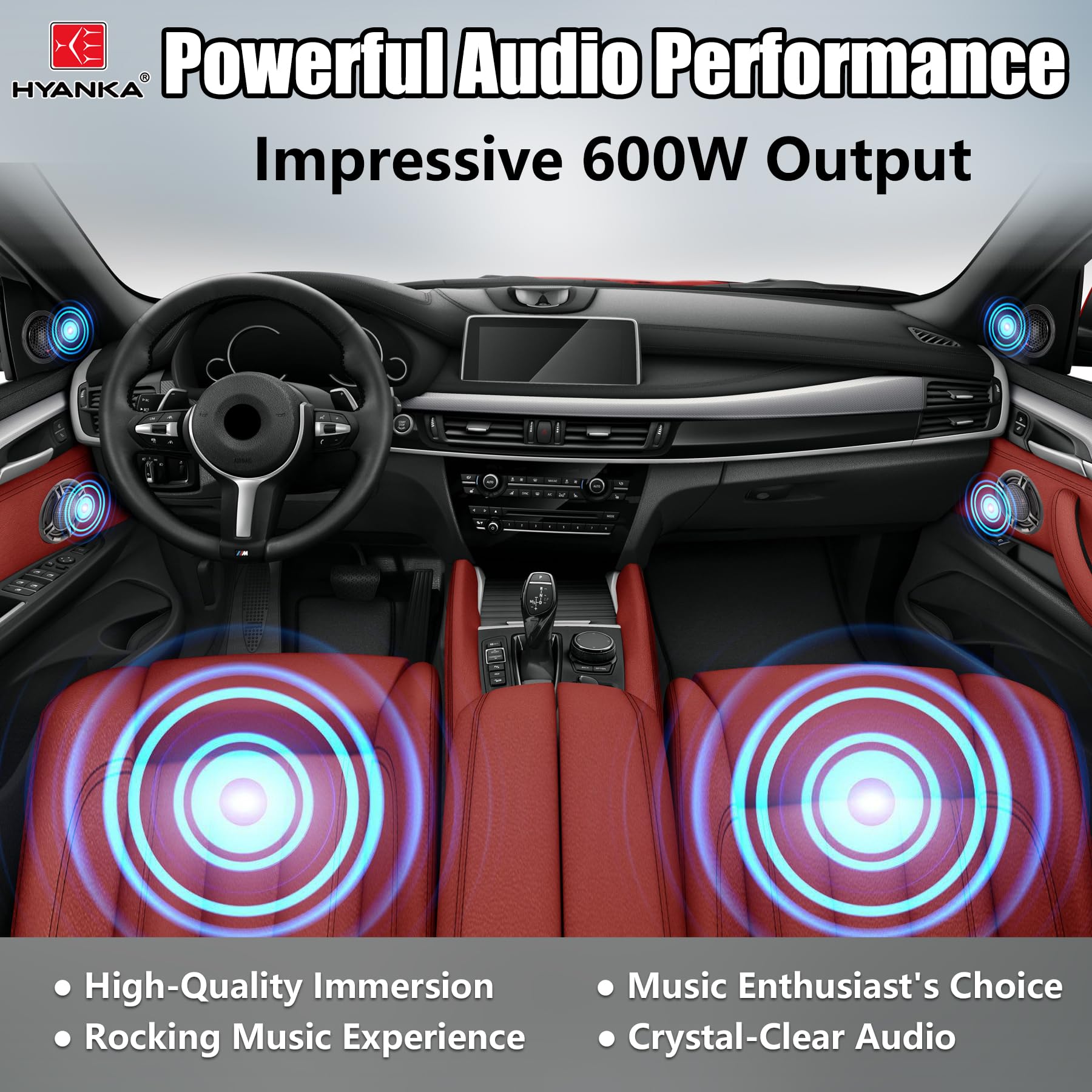 H Yanka Hcm 65 6.5 Component Car Speakers, 600 Watt Car Audio Stereo Door Speakers Perfect For Upgrading Any Car Stereo System I