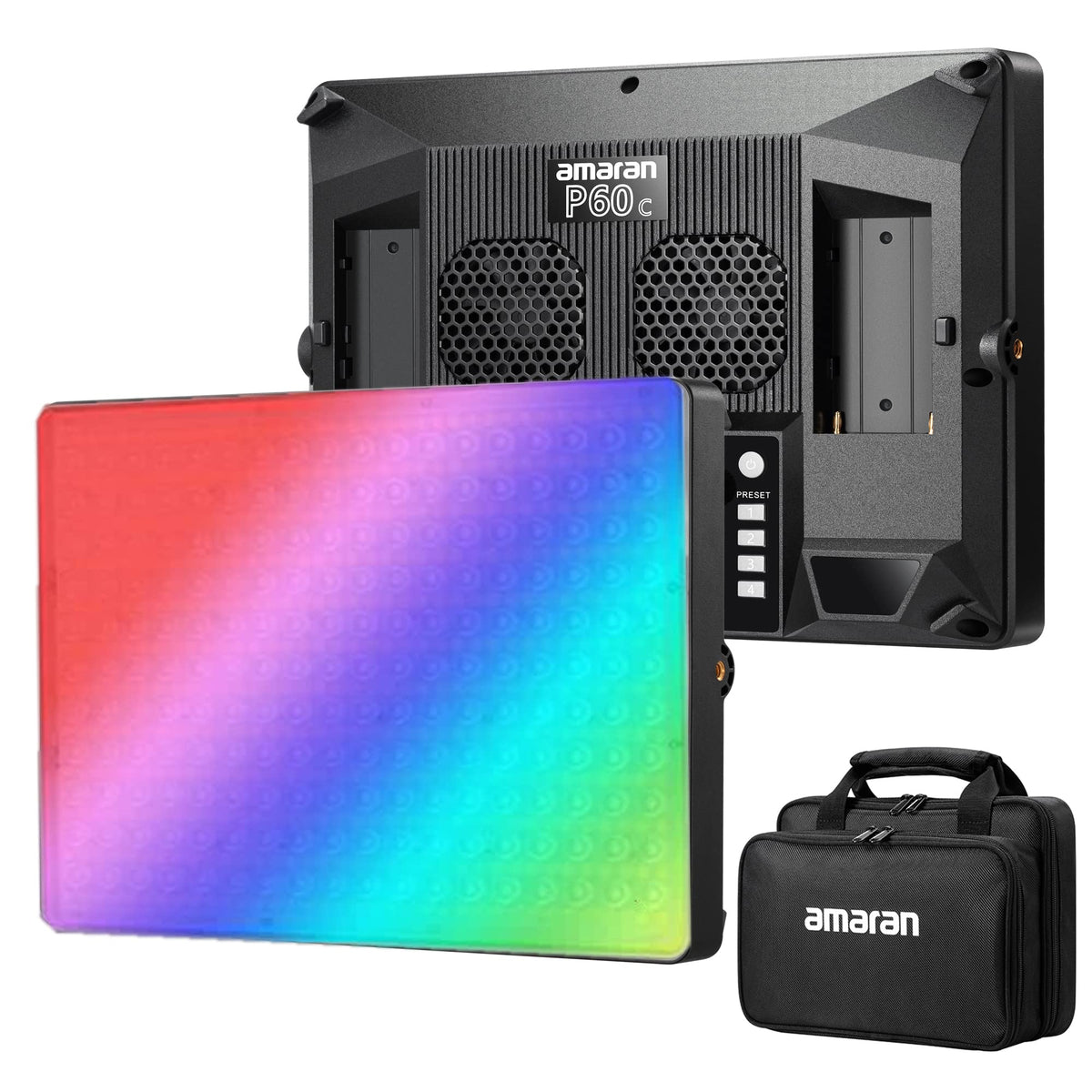 Aputure Amaran P60C Rgbww 60W Led Video Light 2500K-7500K Cri95+ Tlci97 5900Lux@1M Sidus Link App Control Built-In 10 Scene Effe