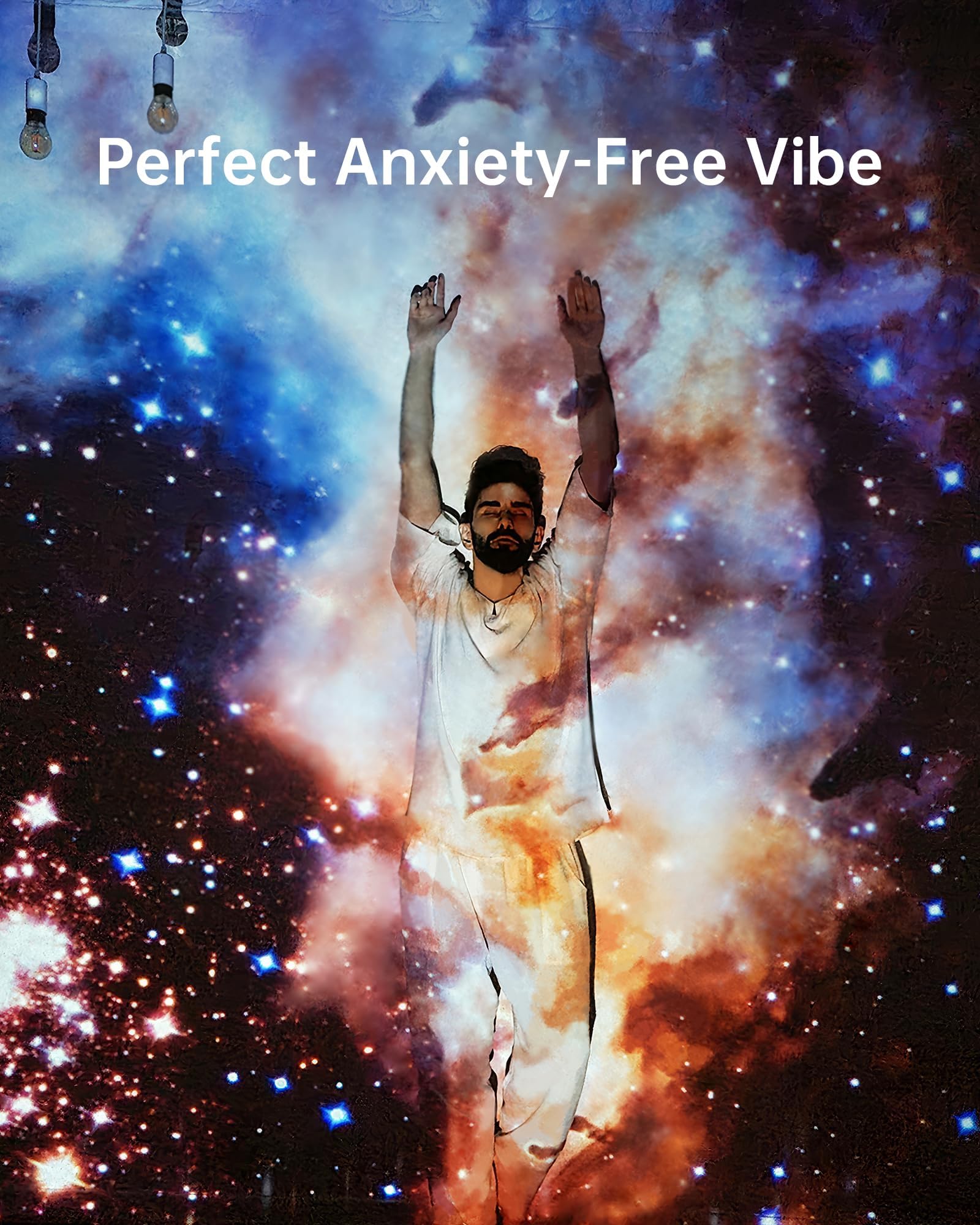 Pococo Galaxy Star Projector For Bedroom With Replaceable Optical Film Discs, Home Planetarium Night Light Projector With High D