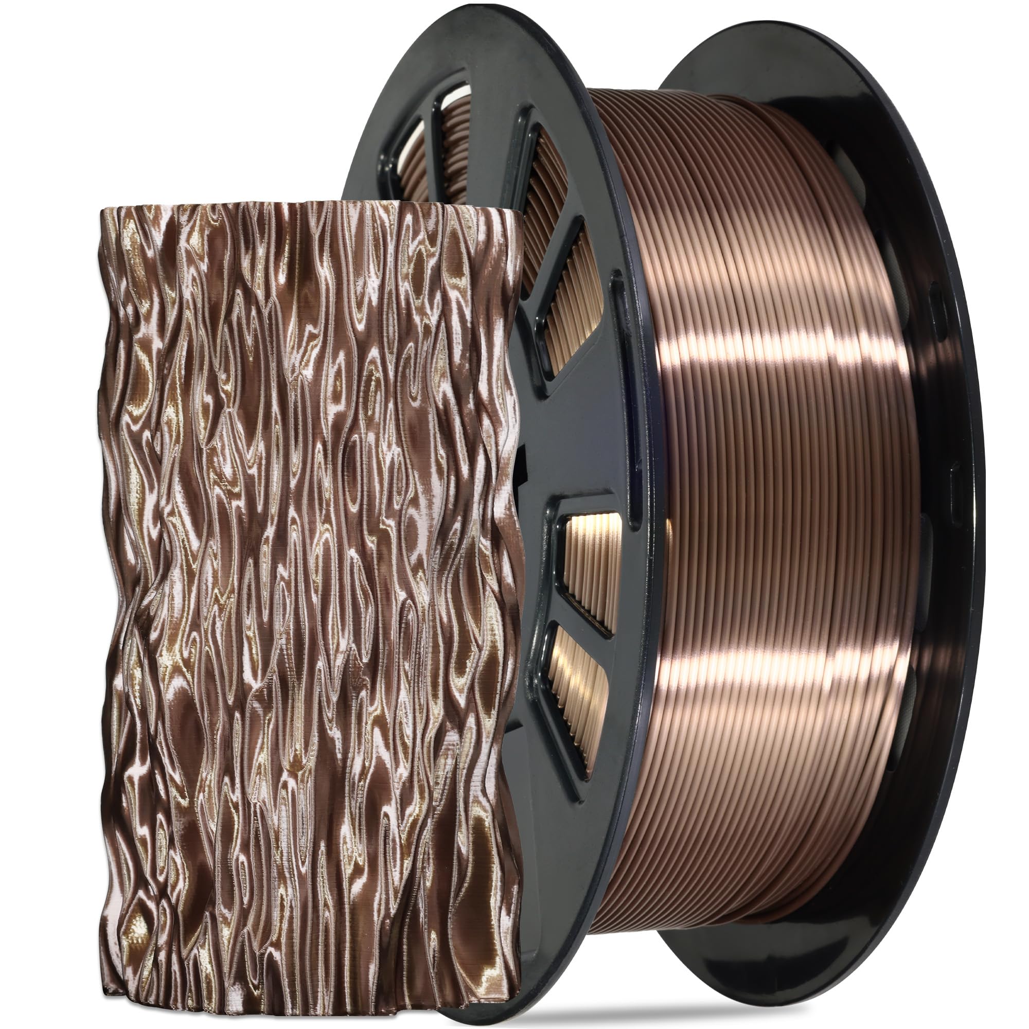 Do3D Silk Coffee Pla Satin Shiny 3D Printer Filament, 1.75Mm Diameter 1Kg Spool 2.2Lbs For Fdm 3D Printers