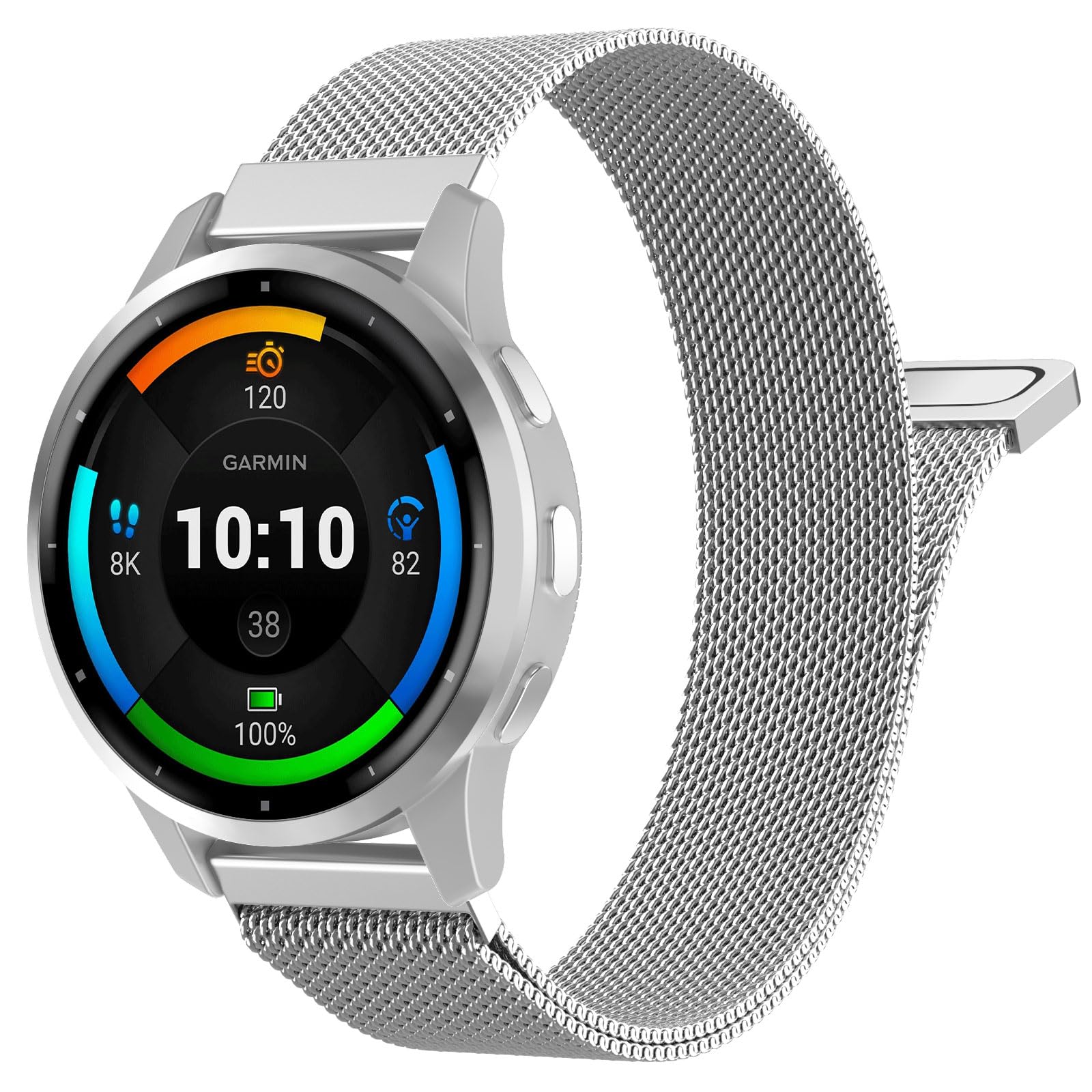 Astorgos 22mm Metal Watch Band Compatible with Garmin Vivoactive 4/Venu 4 45mm/3/2, Forerunner 970/255/570 47 mm, Fenix 8 47mm, 