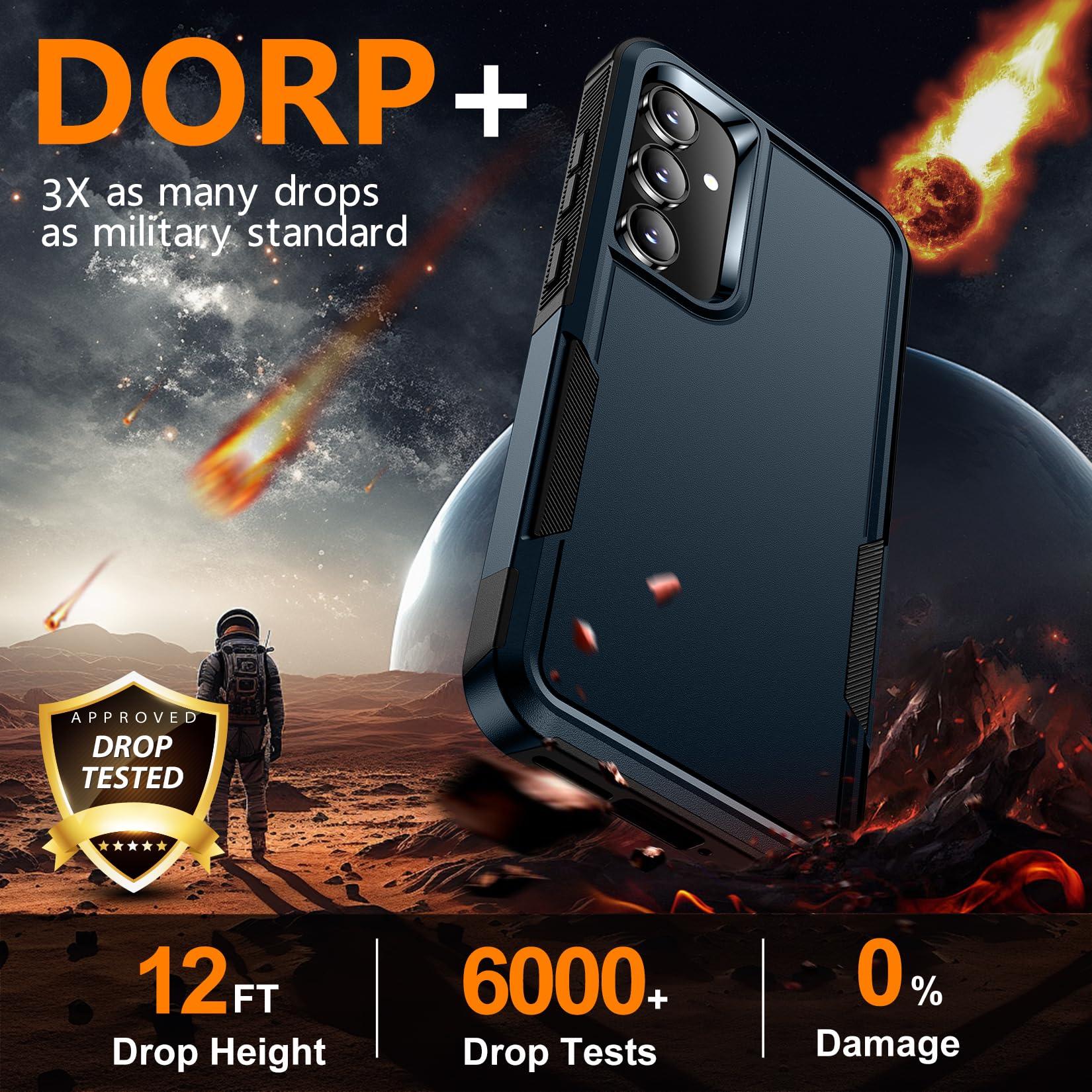 Spidercase For Samsung Galaxy A35 5G Case,[12 Ft Military Grade Drop Protection] 2 Pack[Tempered Glass Screen Protector + Camera