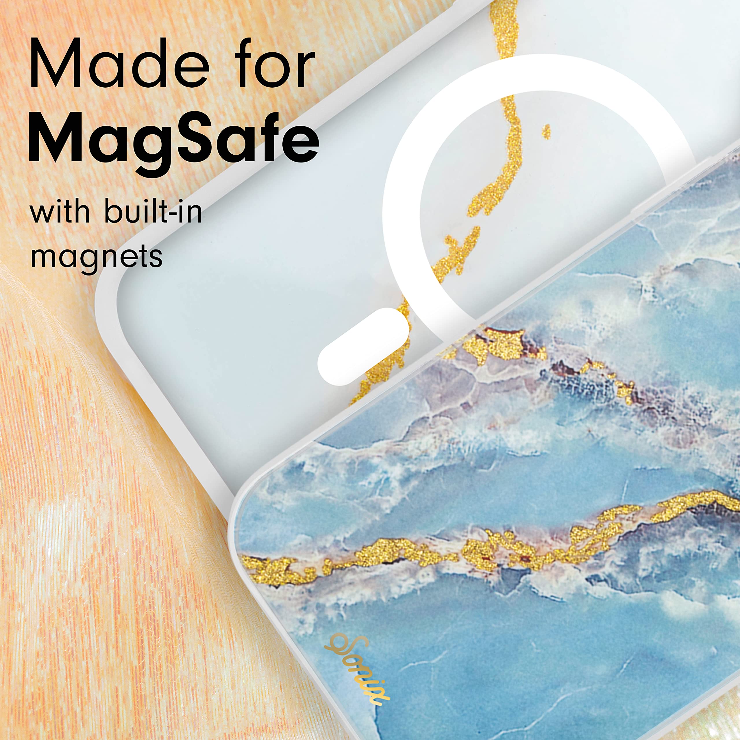 Sonix Case For Iphone 14 Pro Max | Compatible With Magsafe | 10Ft Drop Tested | Ice Blue Marble