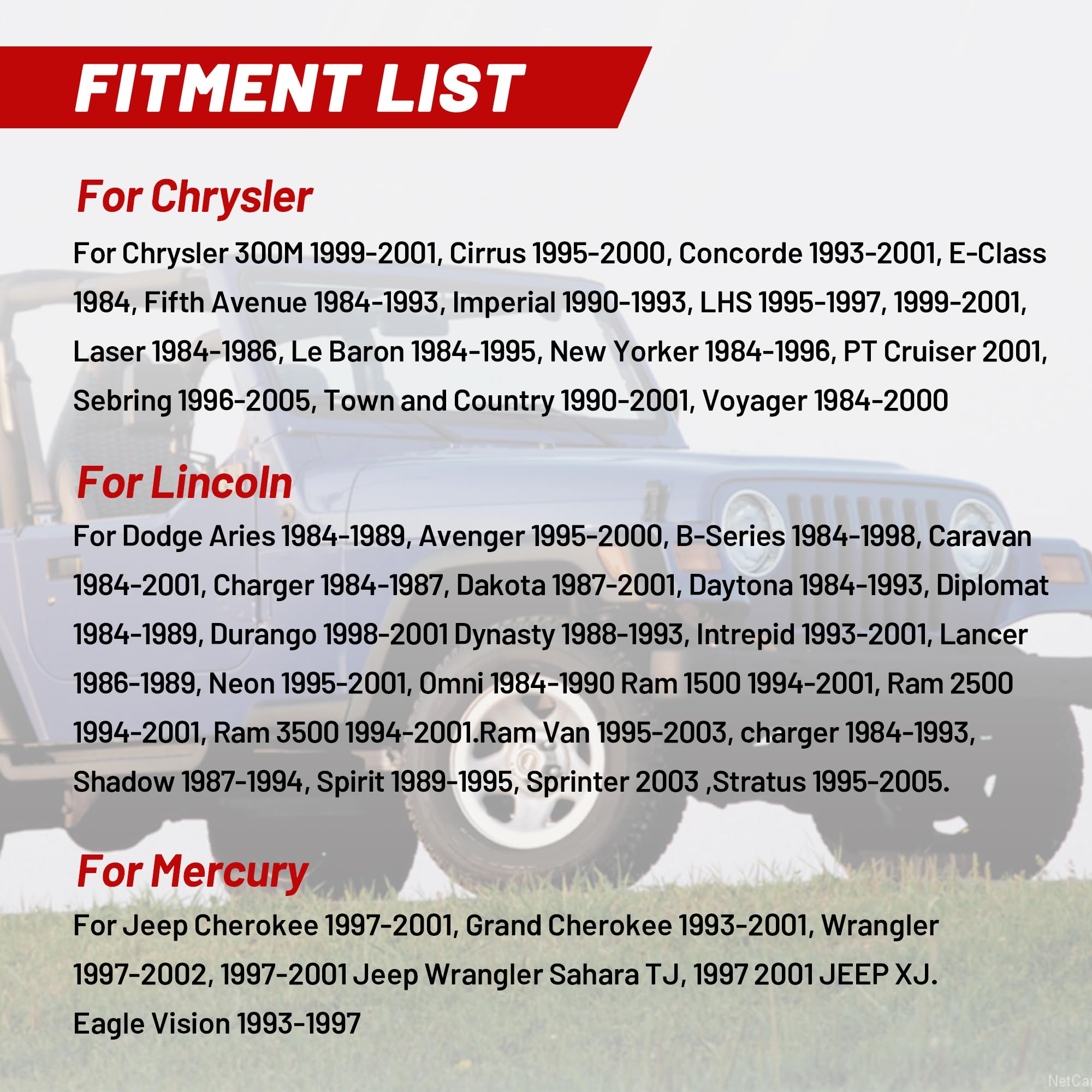 Red Wolf Car Radio Wire Harness Replacement For Jeep Cherokee 1997 2001, 1999 Chrysler 300M 1999 2001, Dodge Neon 1995 2001 Install Aftermarket Stereo Wiring Cable Connector Adapter Plug