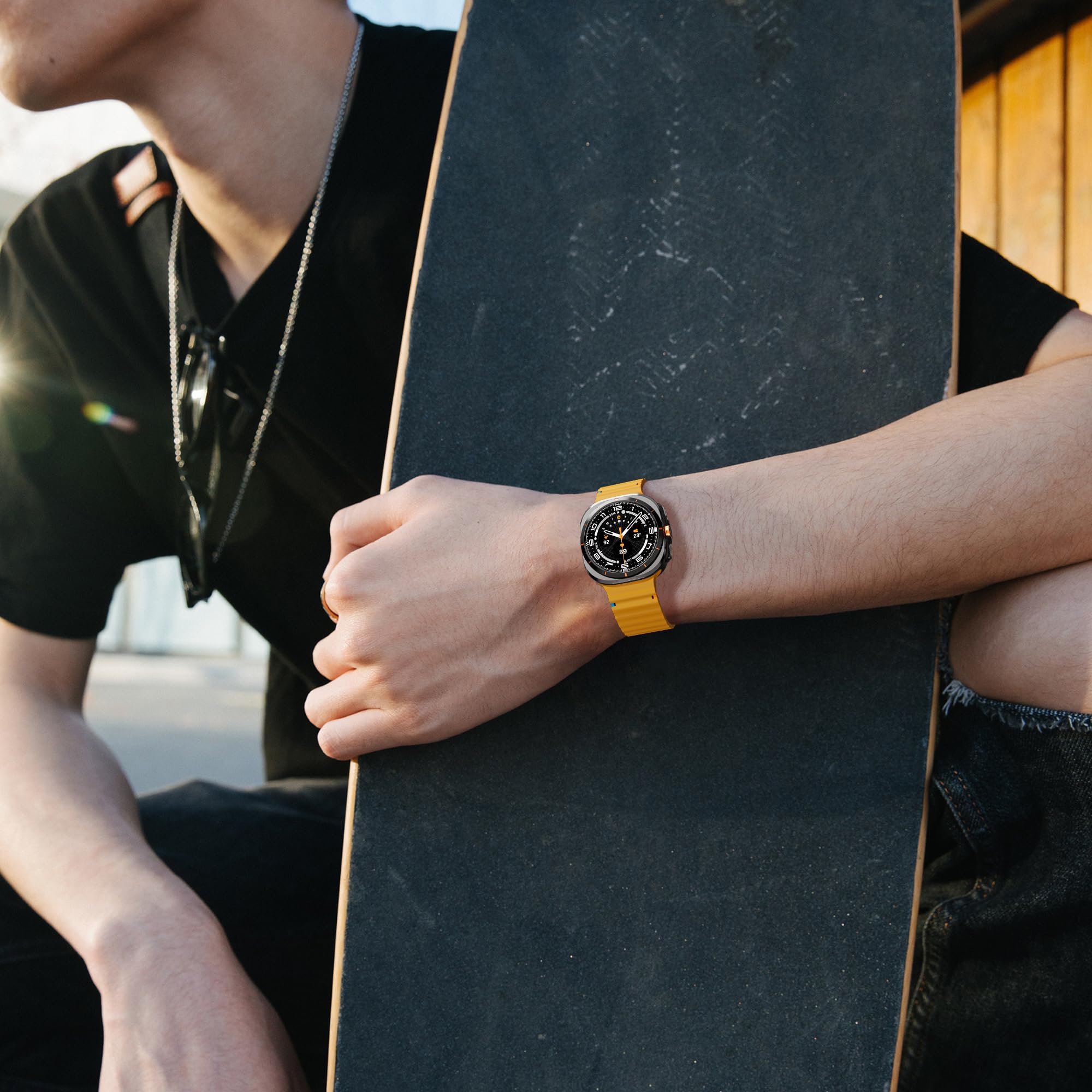 Sport Band Compatible With Samsung Galaxy Watch Ultra Band 47Mm,No Gap Soft Silicone Bands For Galaxy Watch 7 6 5 4 Band 40Mm 44