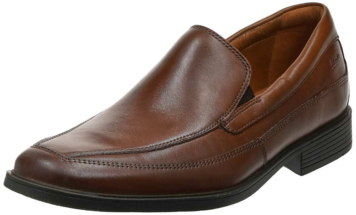 Clarks Mens Tilden Free Slip On Loafer, Dark Tan, 9 W Us
