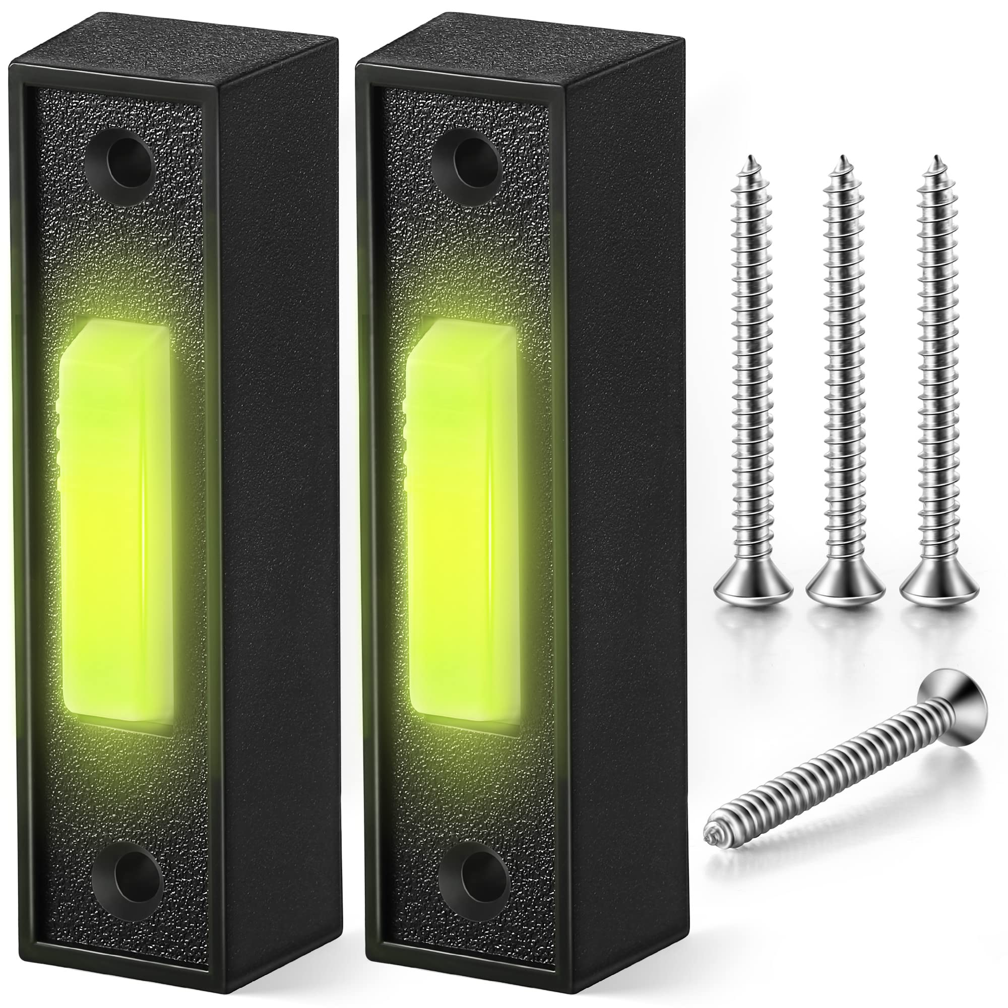 Lighted Doorbell Button, Garage Door Opener Switch With Led Light, 41A4166 Wall Mounted Push To Exit Ringer Button (Black, 2 Pie