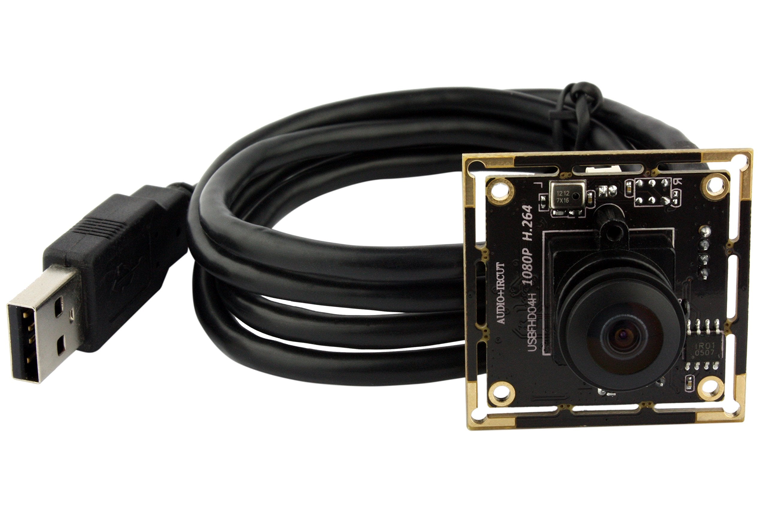 Elp 180Degree Fisheye Raspberry Pi 1080P H.264 Microphone Pc Web Usb Security Camera For Laptop Wide Angle Mini Uvc Usb2.0 Video Audio Webcam Board 2Mp Cmos Ar0330 Lightburn Laser Camera For Computer