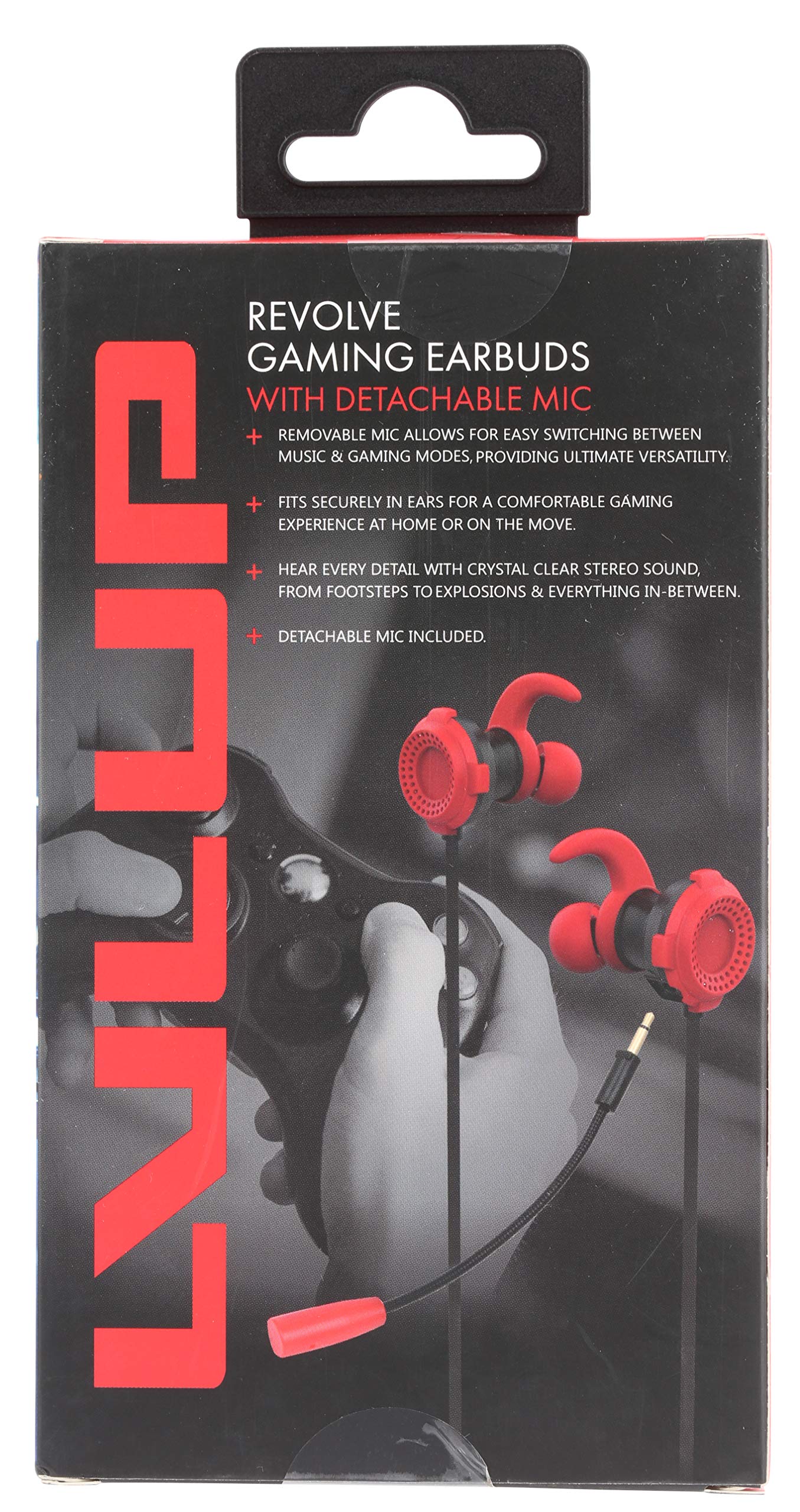 Lvlup Lu701 Red Gaming Earbuds With Removable Microphone (Red)