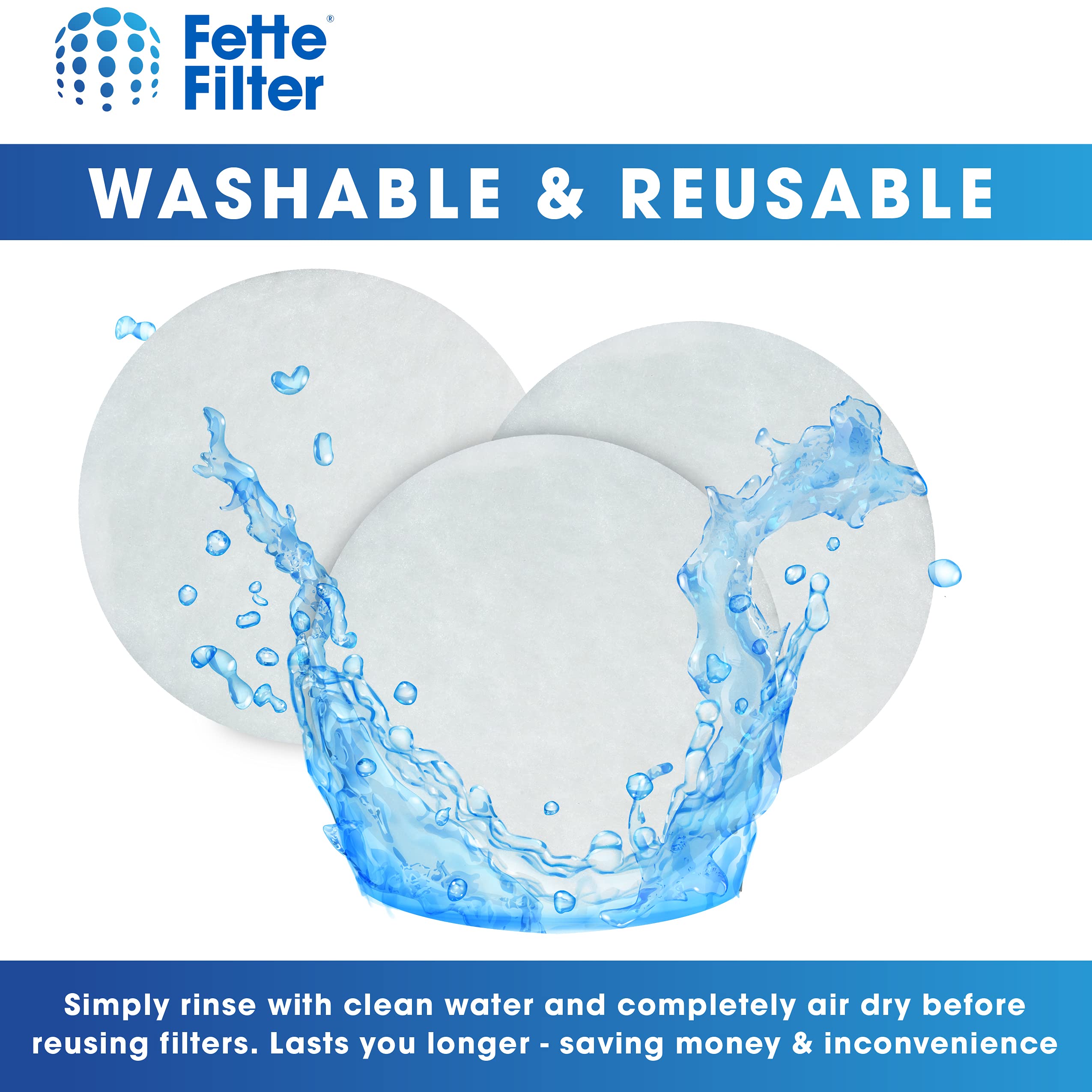 Fette Filter   18P0 Secondary Filter For Garage Pro Wet/Dry Vacs Compatible With Bissell Part # 2030165, 203 0165   Pack Of 6
