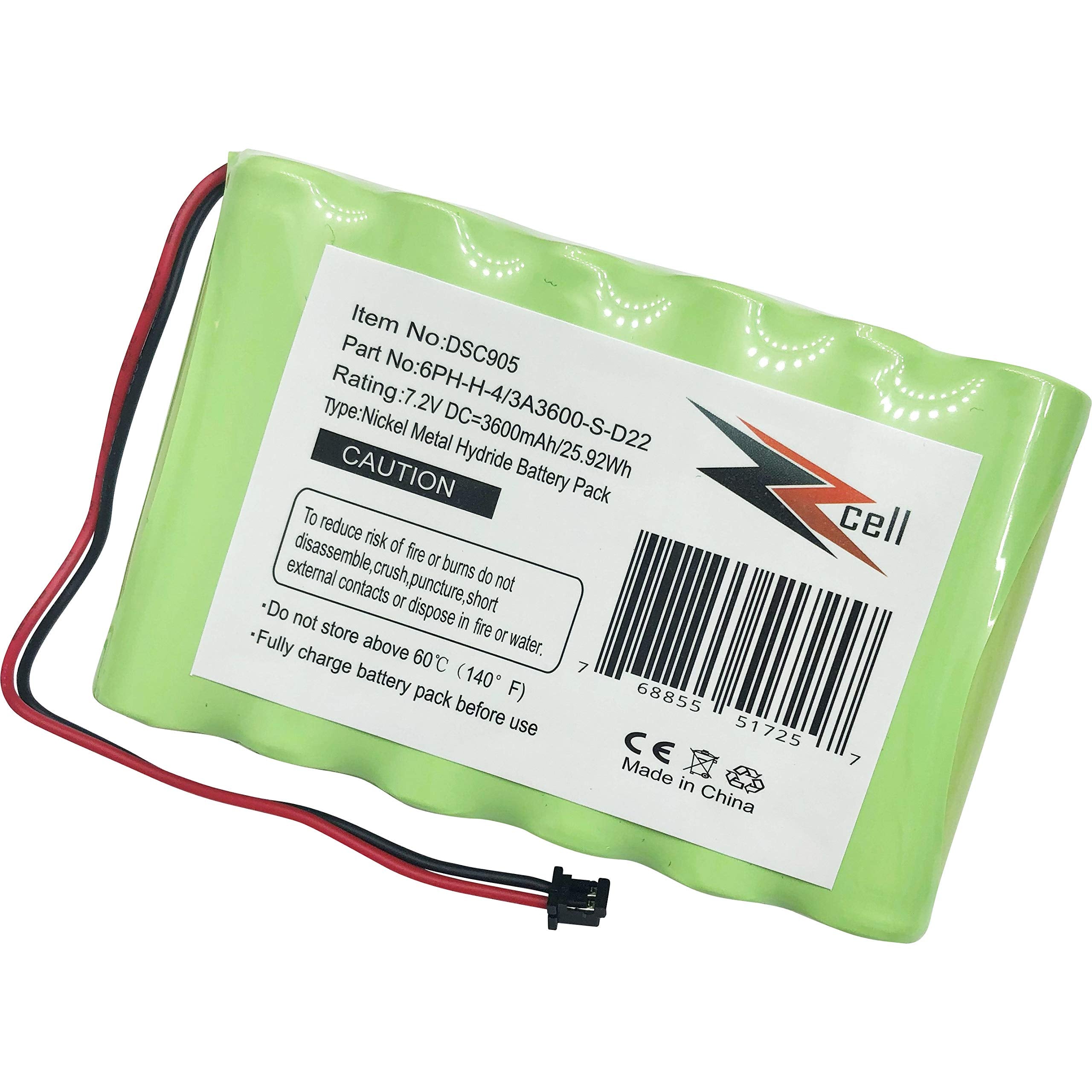 Zzcell Battery Replacement For Dsc Impassa Scw9057 Control Panel, 6Ph H 4/3A3600 S D22 Alarm System 7.2V 3600Mah (Note: Check Pa