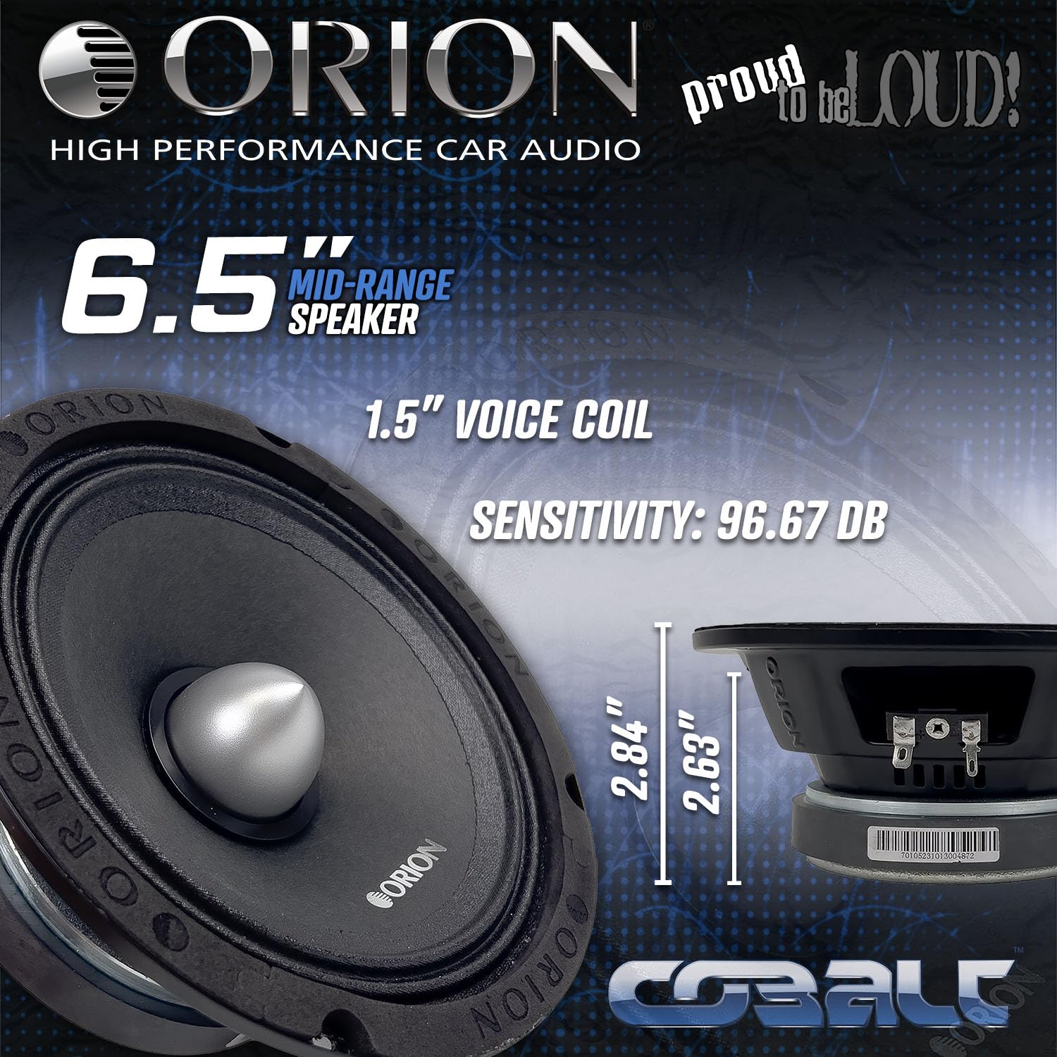 Orion Cobalt 6.5'' Midrange Speakers With Grills Sold Pairs 1000W Max