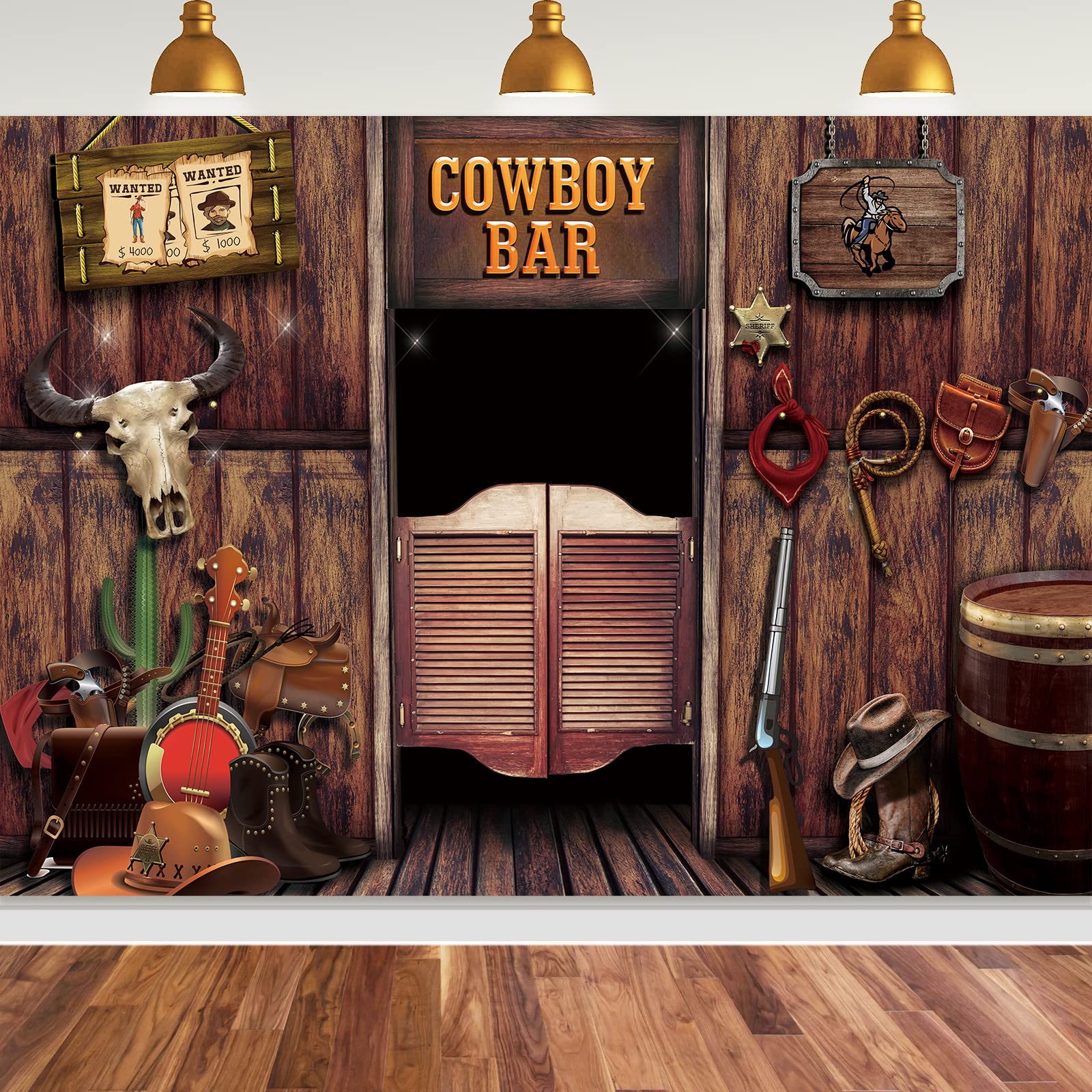 Western Cowboy Backdrop,84X60Inch | Cowboy Backdrop Western Cowboy Banner Western Cowboy Background Western Party Supplies Decor